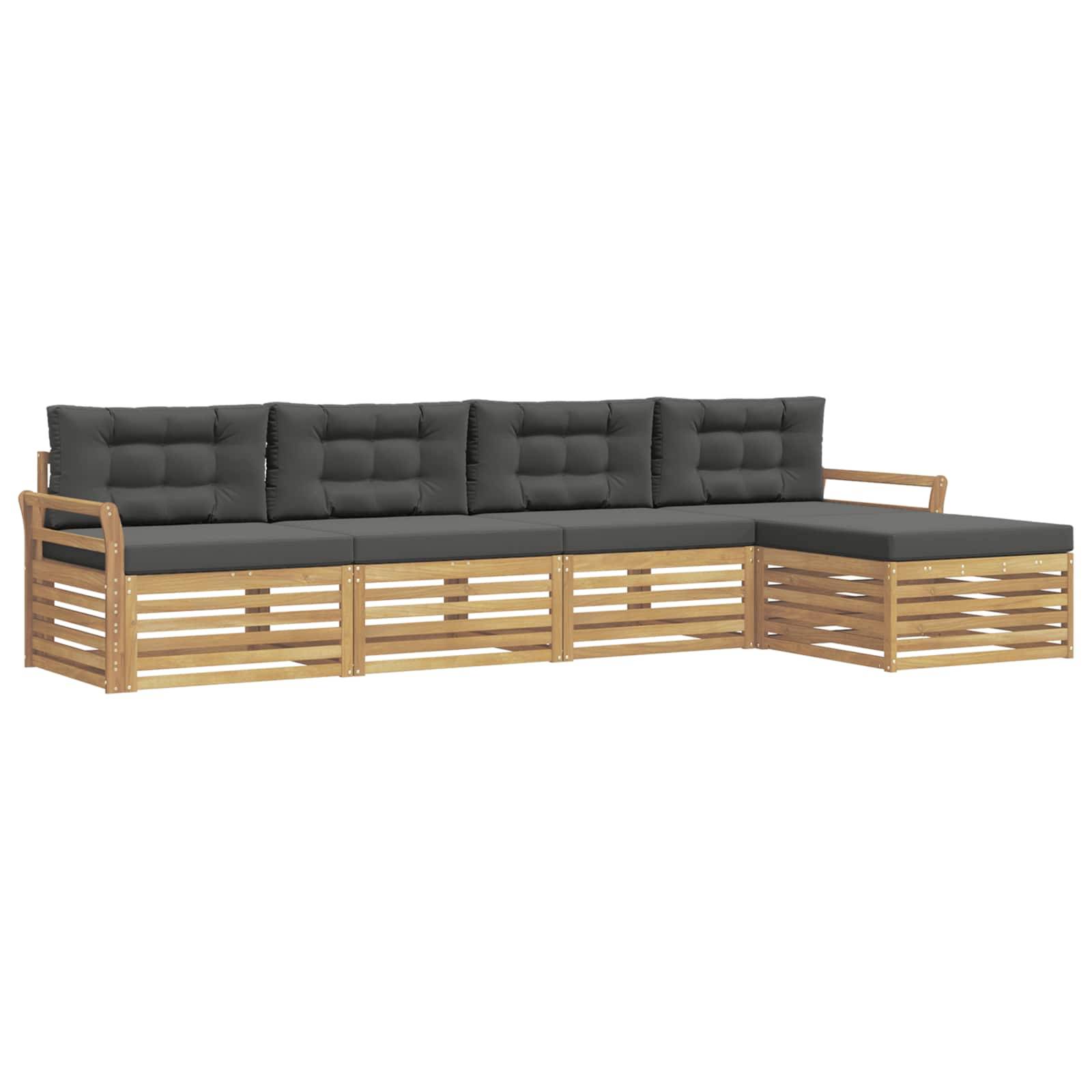 vidaXL Outdoor-Sofagarnitur 5 pcs Weiß und Anthrazit
