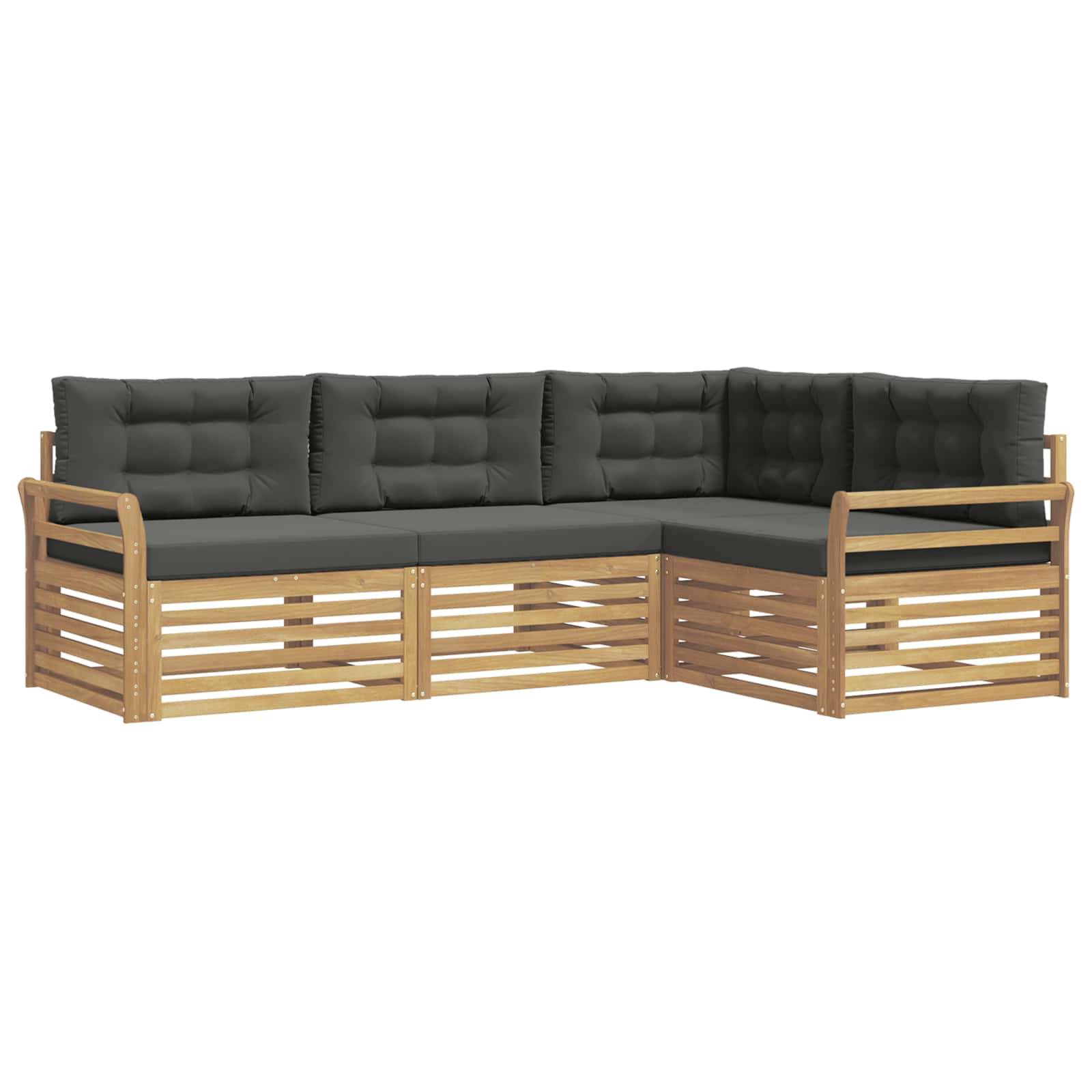 vidaXL Outdoor-Sofagarnitur 4 pcs Weiß und Anthrazit