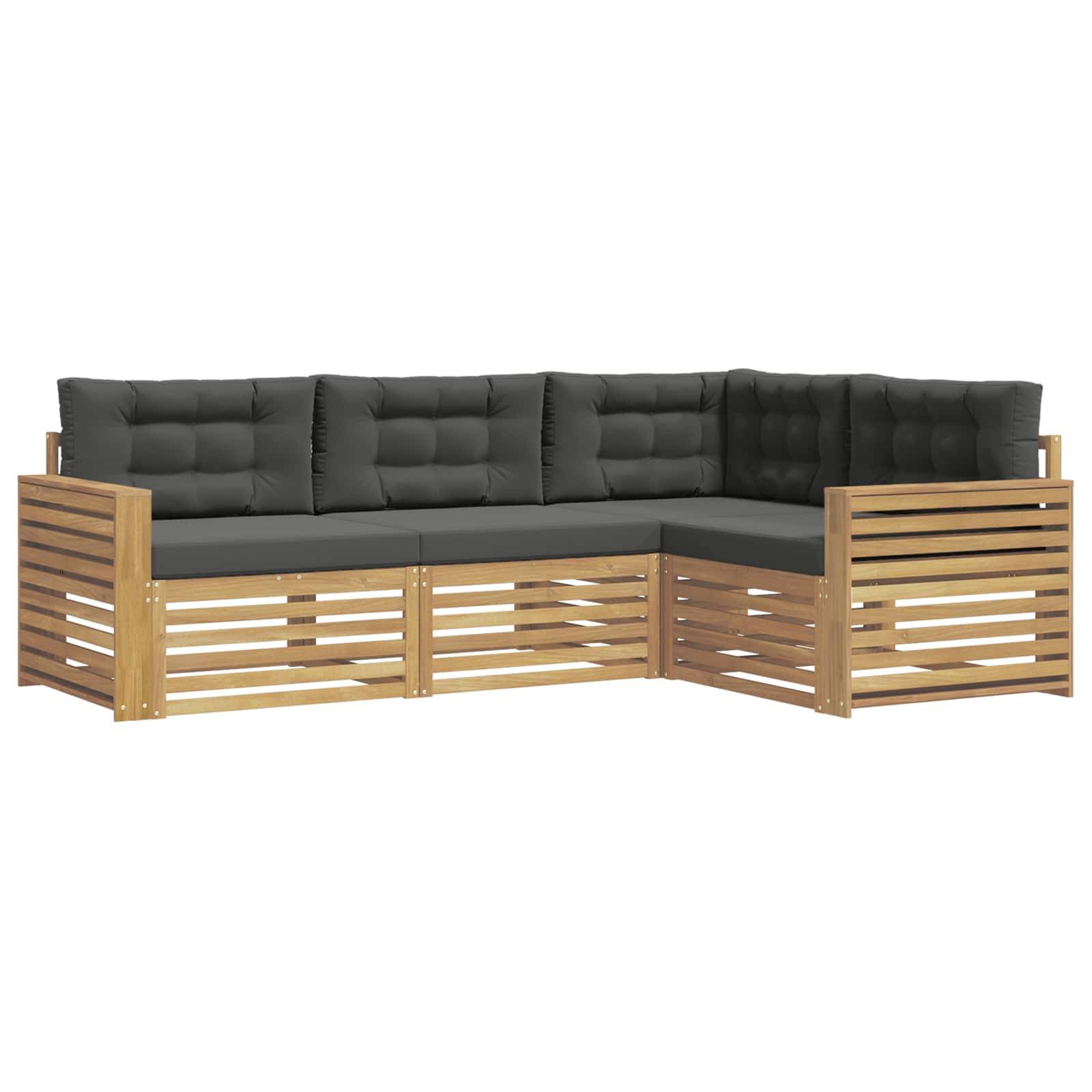 vidaXL Outdoor-Sofagarnitur 4 pcs Weiß und Anthrazit