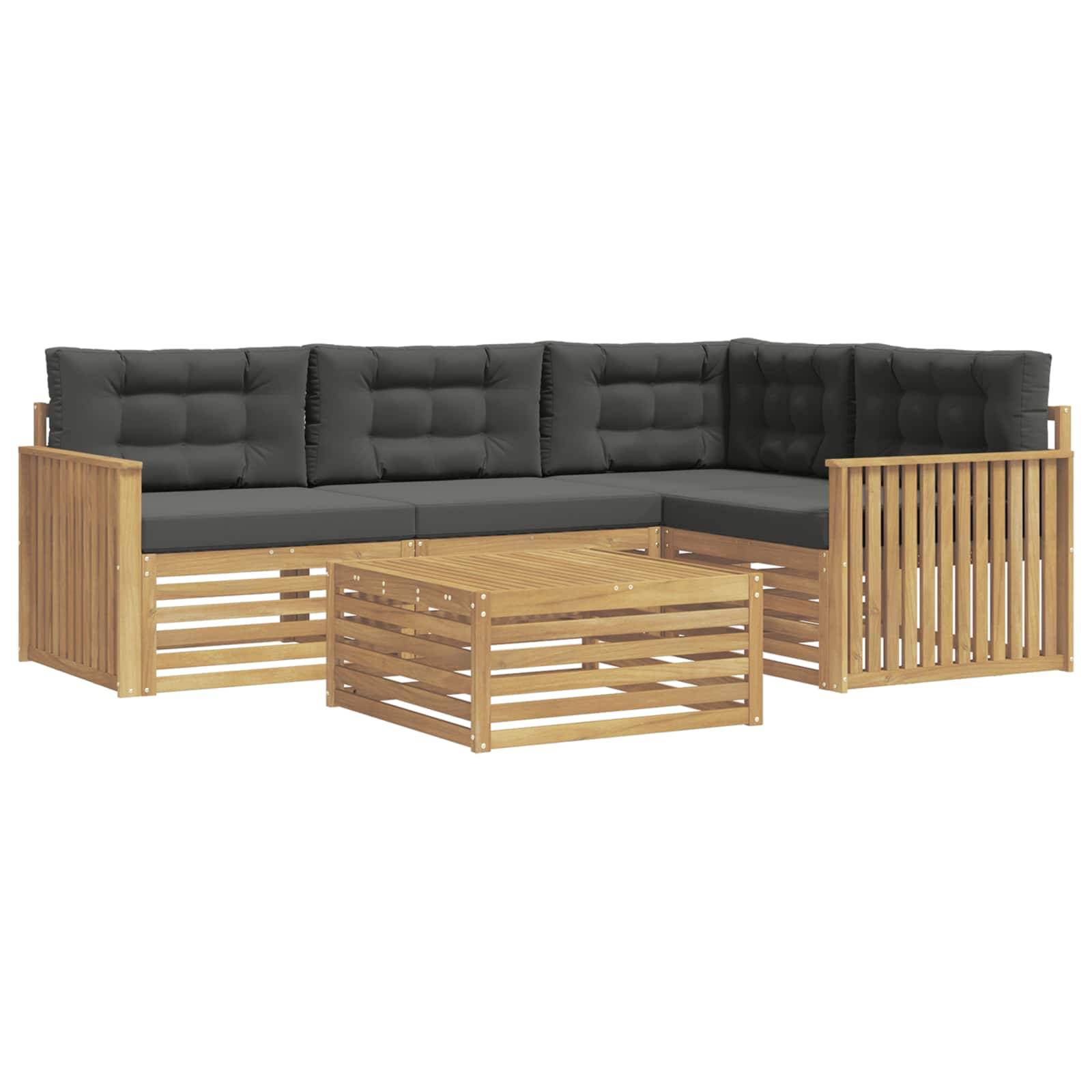 vidaXL Outdoor-Sofagarnitur 5 pcs Weiß und Anthrazit 79 x 79 x 37 cm