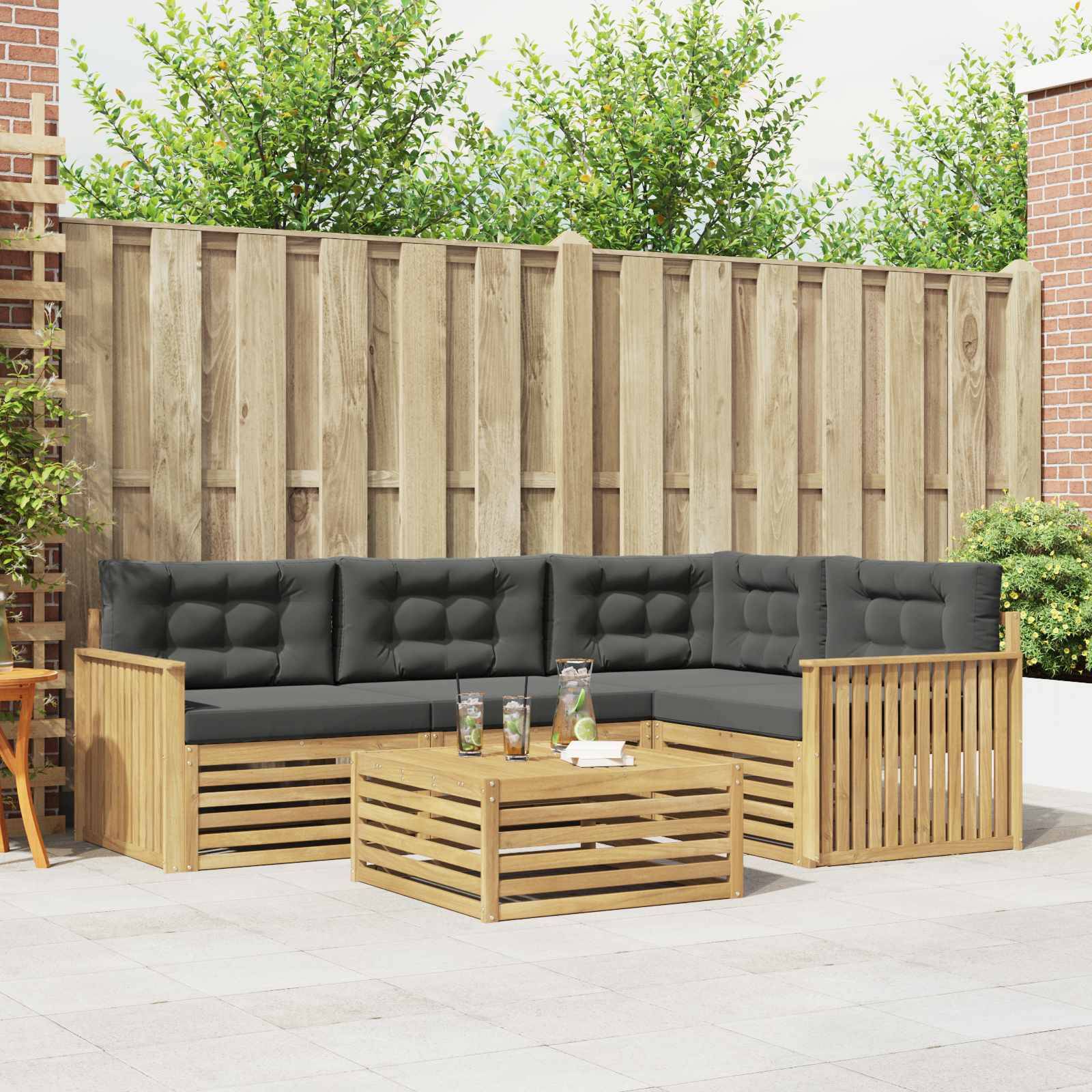 vidaXL Outdoor-Sofagarnitur 5 pcs Weiß und Anthrazit 79 x 79 x 37 cm