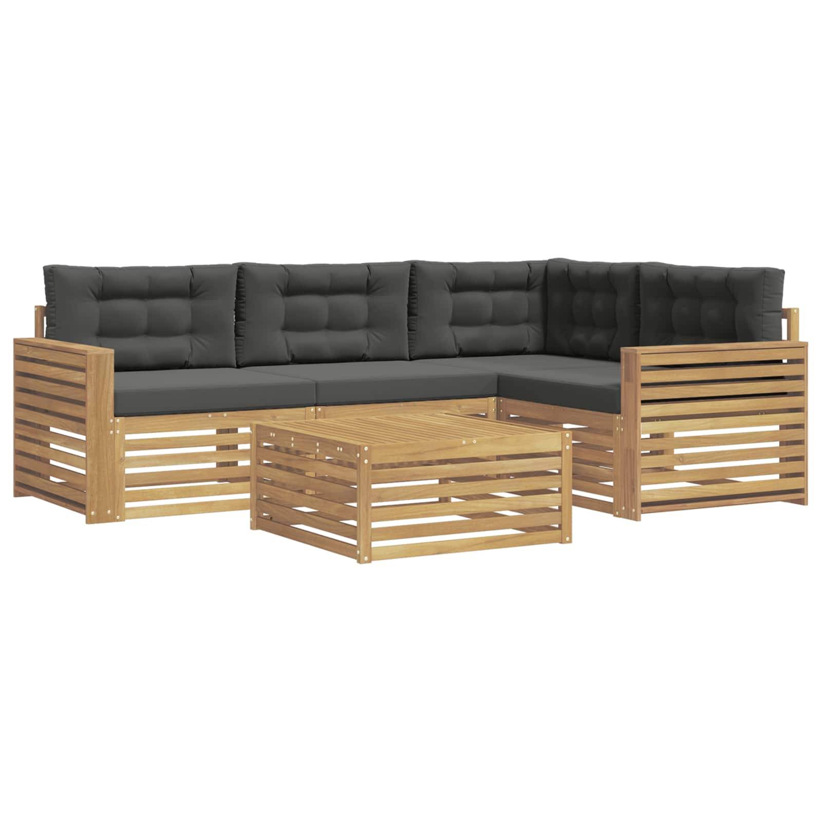vidaXL Outdoor-Sofagarnitur 5 pcs Weiß und Anthrazit 79 x 79 x 37 cm