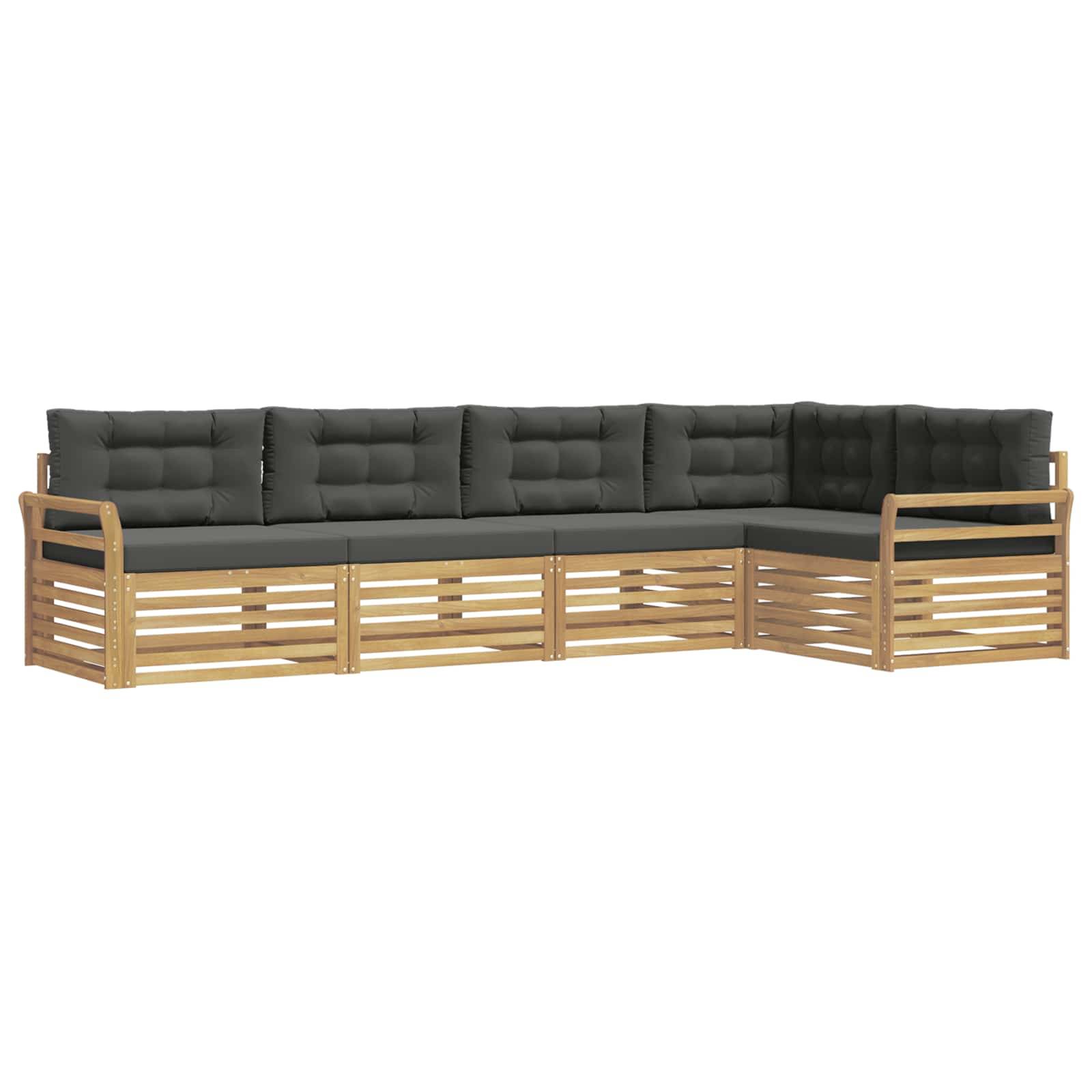 vidaXL Outdoor-Sofagarnitur 5 pcs Weiß und Anthrazit