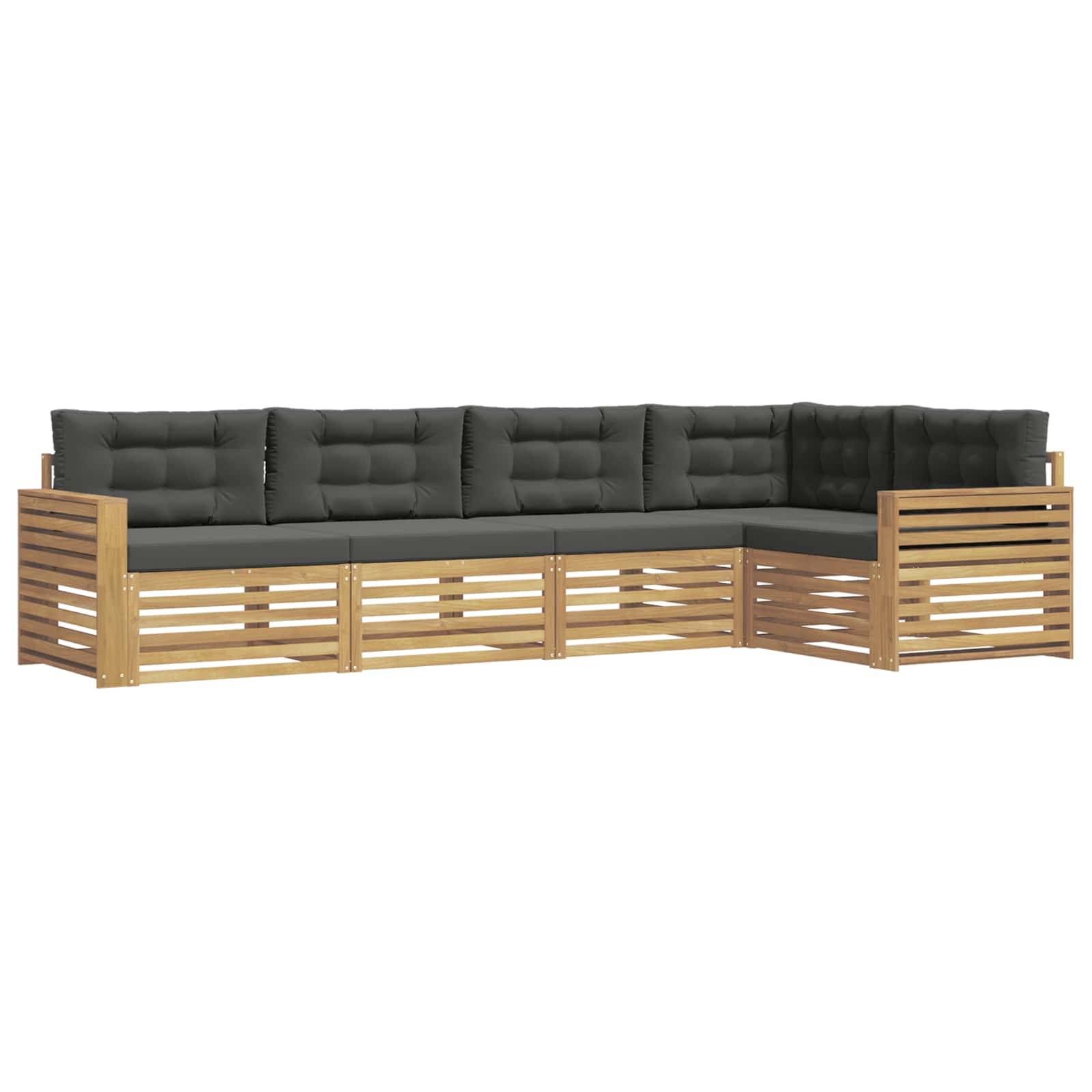 vidaXL Outdoor-Sofagarnitur 5 pcs Weiß und Anthrazit