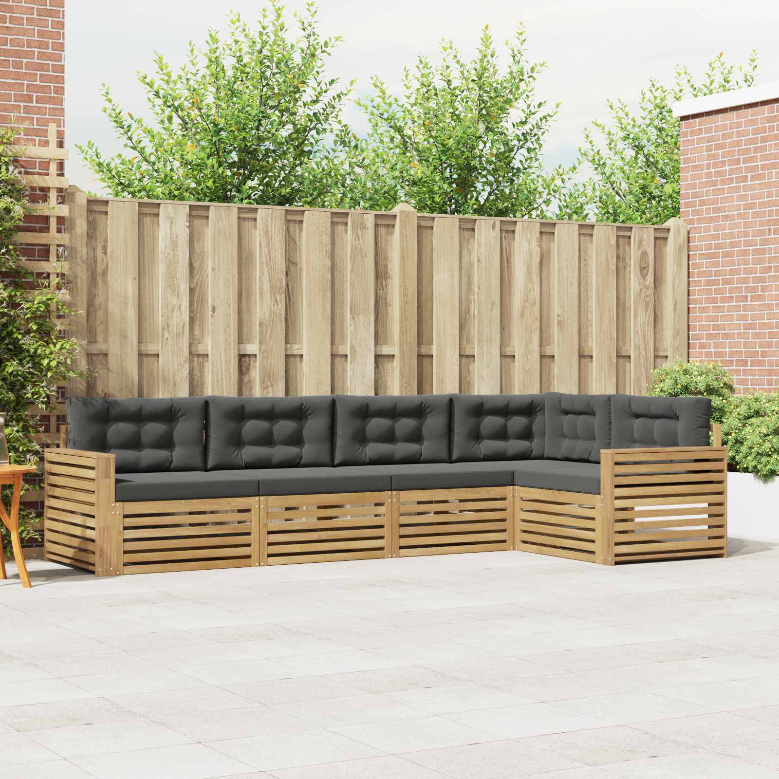 vidaXL Outdoor-Sofagarnitur 5 pcs Weiß und Anthrazit
