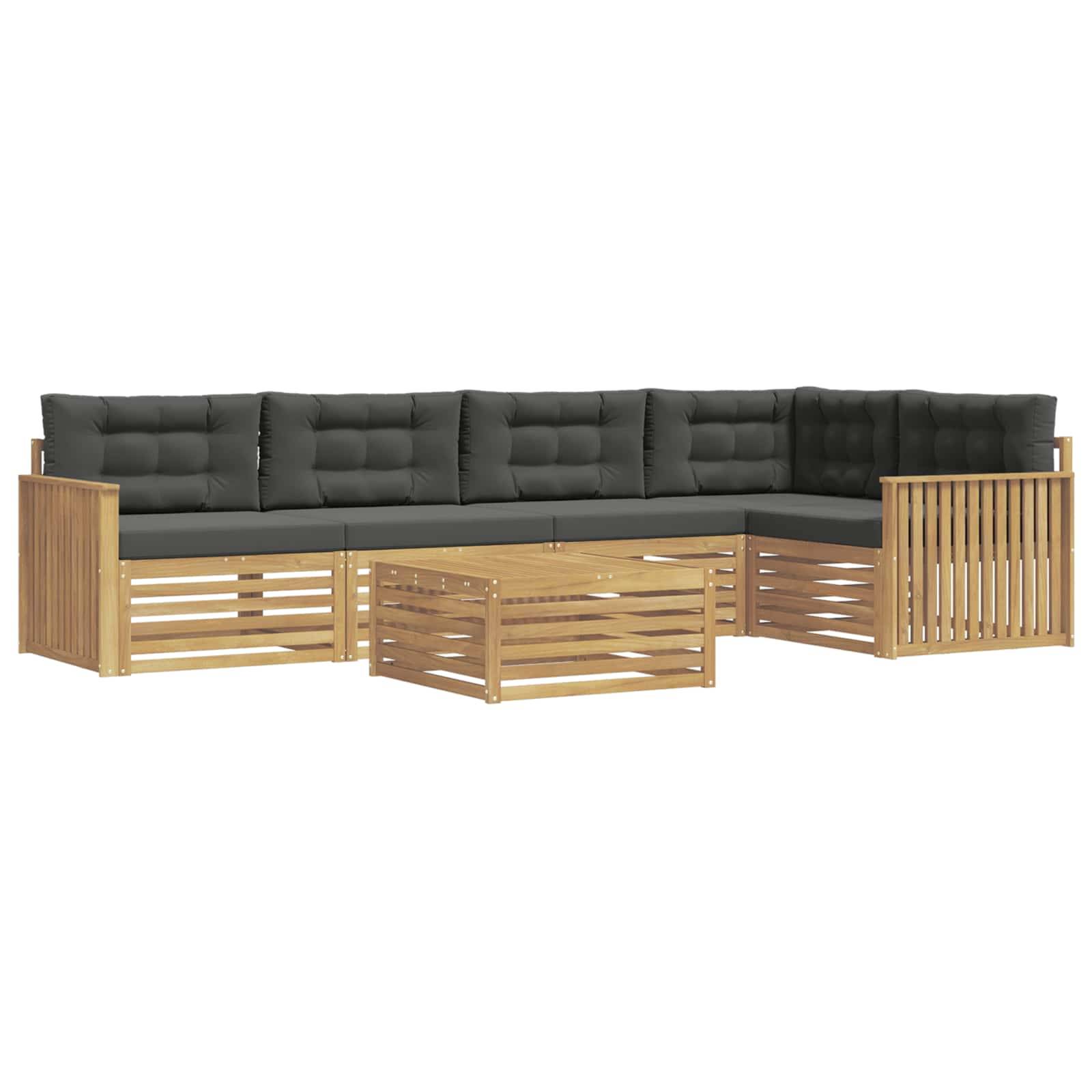 vidaXL Outdoor-Sofagarnitur 6 pcs Weiß und Anthrazit 79 x 79 x 37 cm