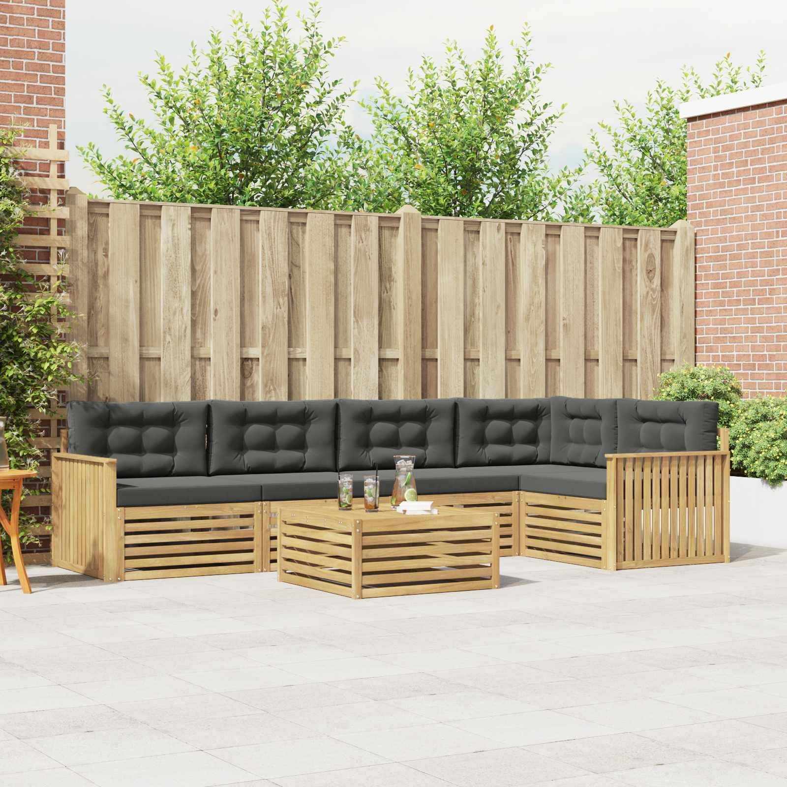 vidaXL Outdoor-Sofagarnitur 6 pcs Weiß und Anthrazit 79 x 79 x 37 cm