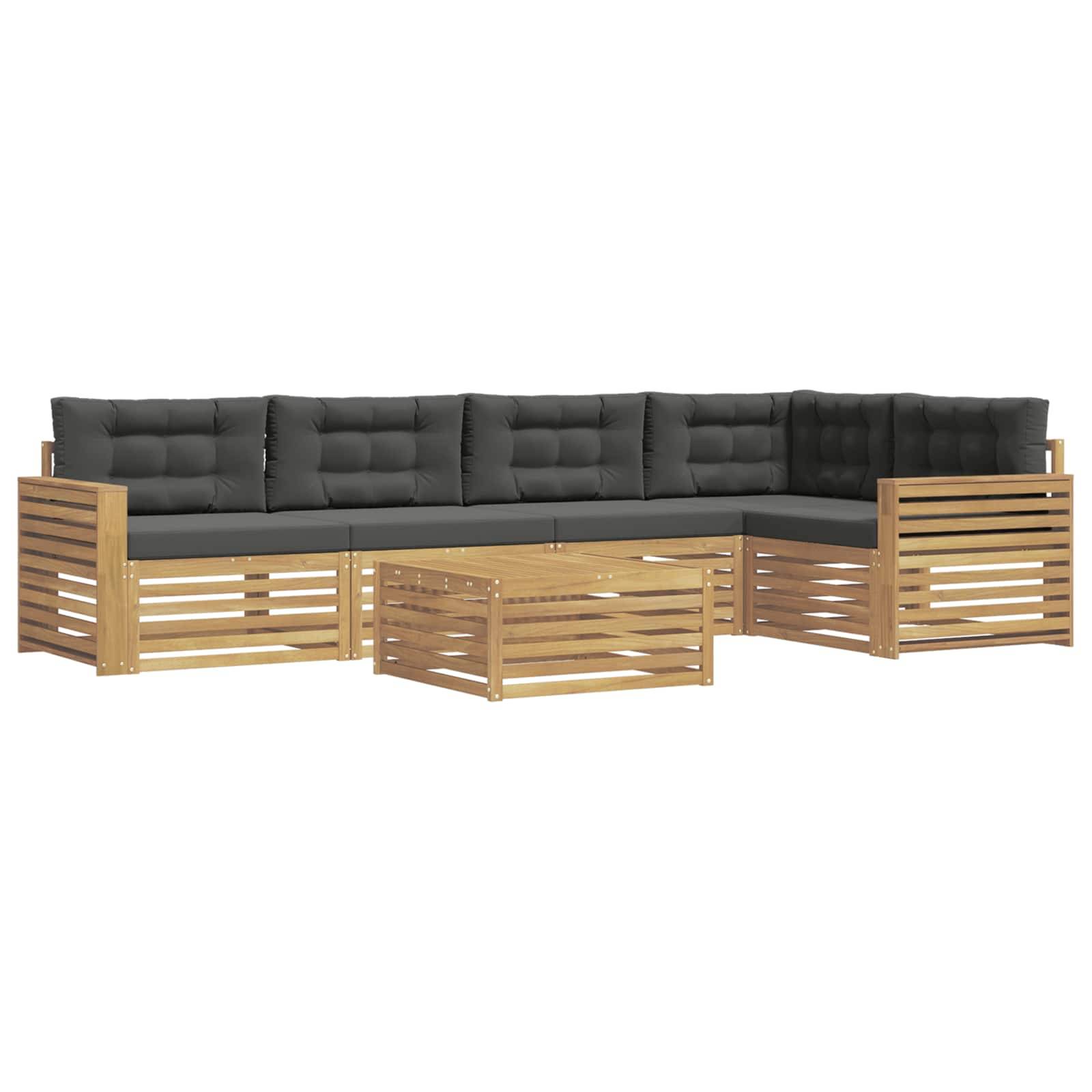 vidaXL Outdoor-Sofagarnitur 6 pcs Weiß und Anthrazit 79 x 79 x 37 cm