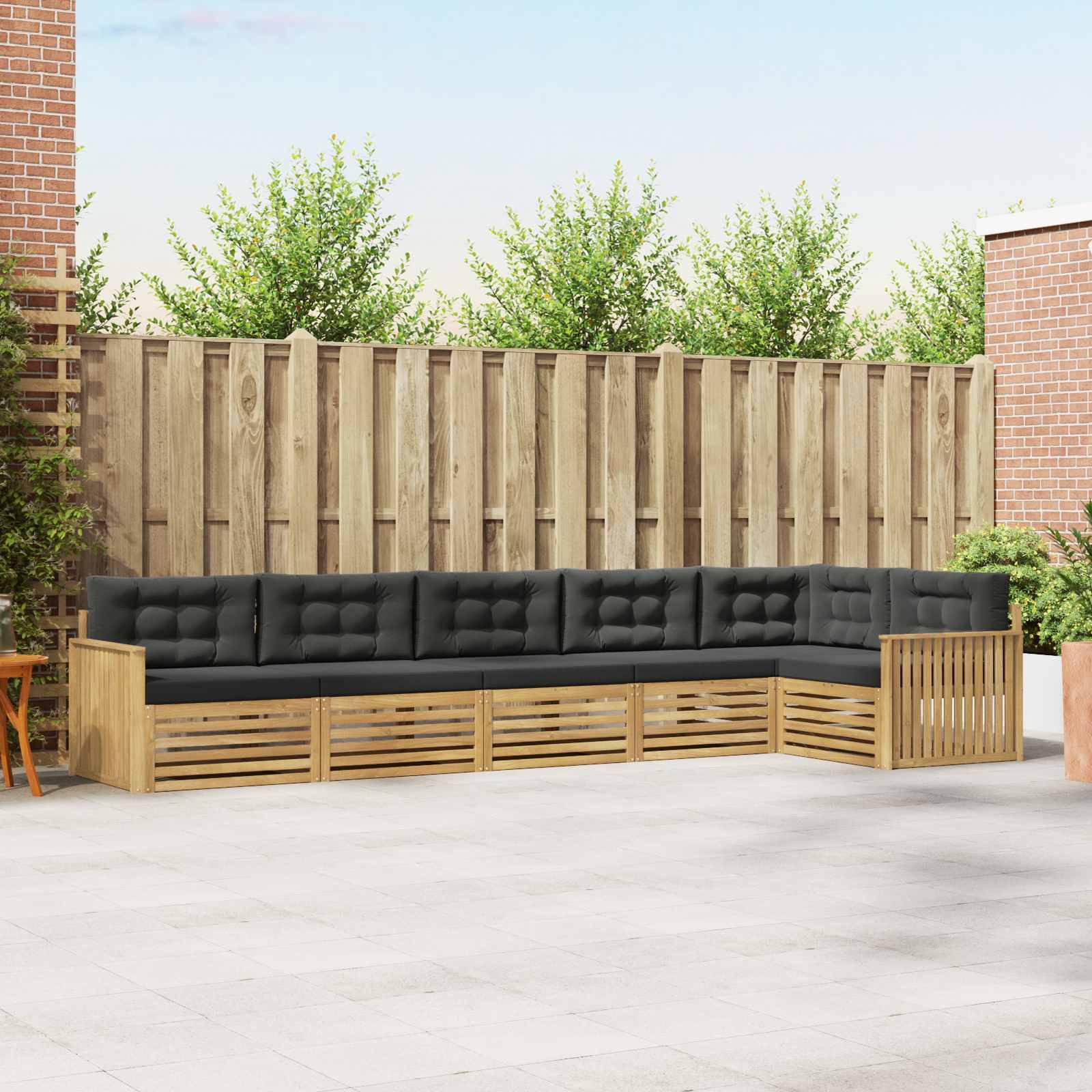 vidaXL Outdoor-Sofagarnitur 6 pcs Weiß und Anthrazit
