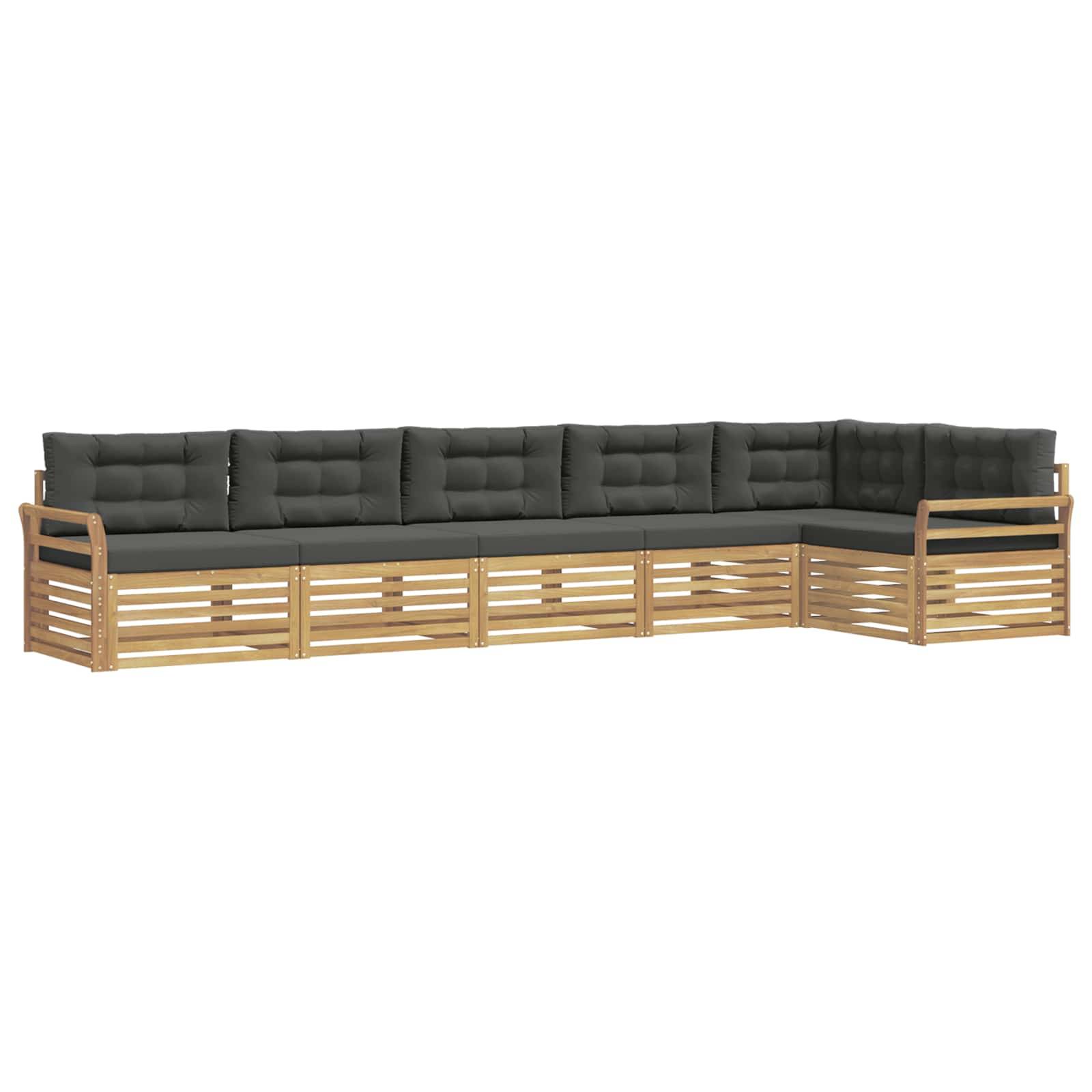 vidaXL Outdoor-Sofagarnitur 6 pcs Weiß und Anthrazit