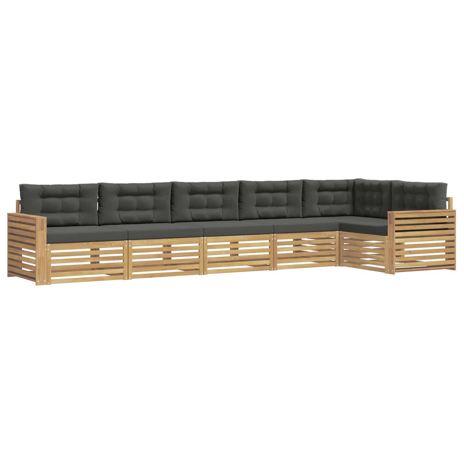 vidaXL Outdoor-Sofagarnitur 6 pcs Weiß und Anthrazit