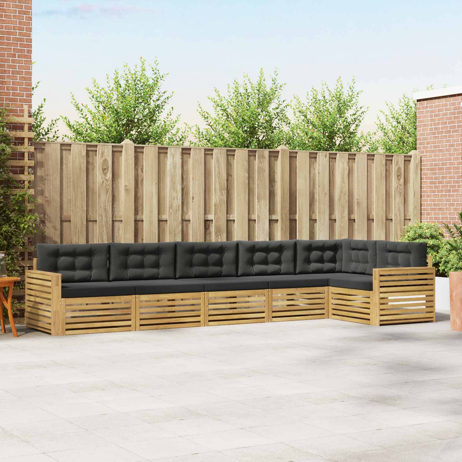 vidaXL Outdoor-Sofagarnitur 6 pcs Weiß und Anthrazit