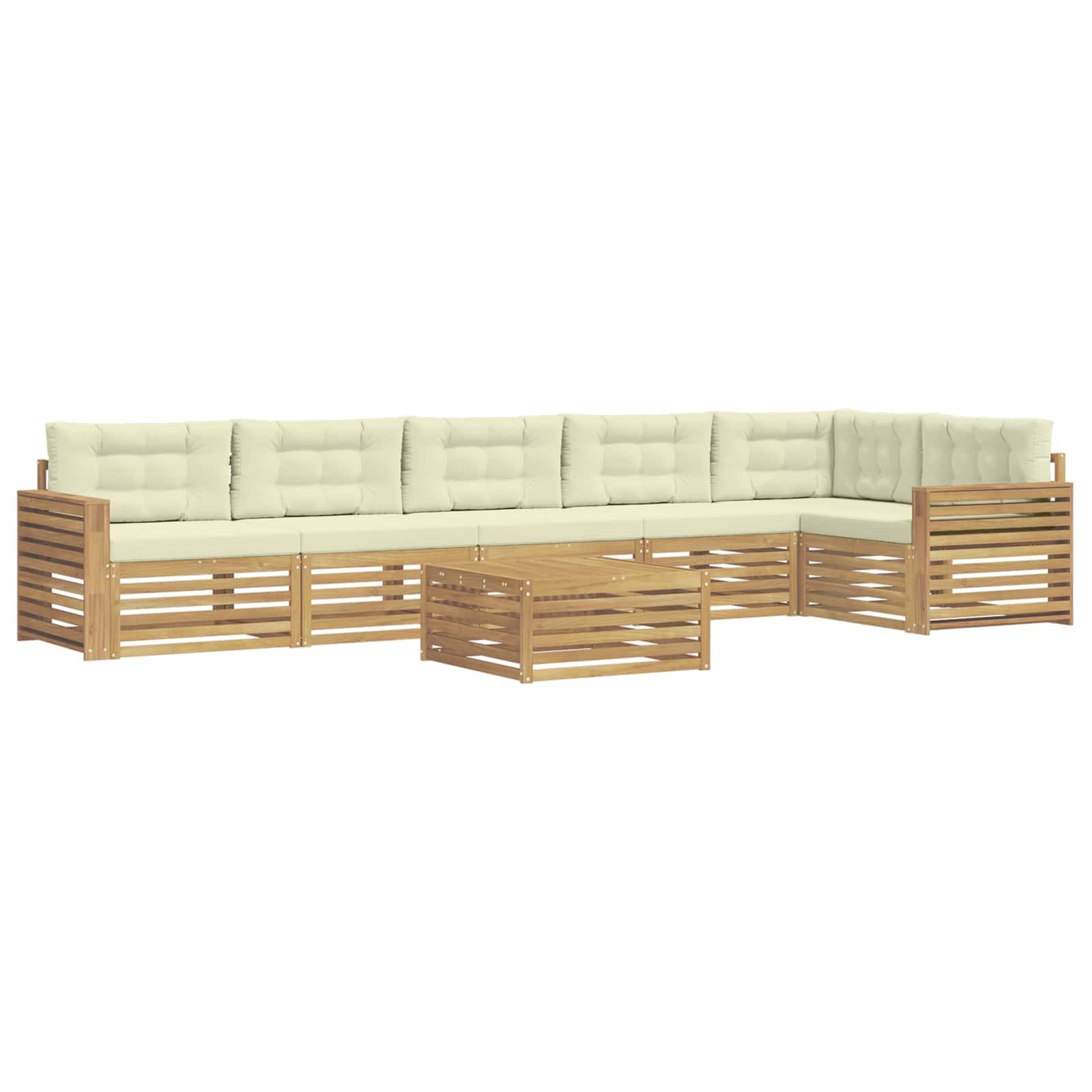 vidaXL Outdoor-Sofagarnitur 7 pcs Weiß und Creme 79 x 79 x 37 cm