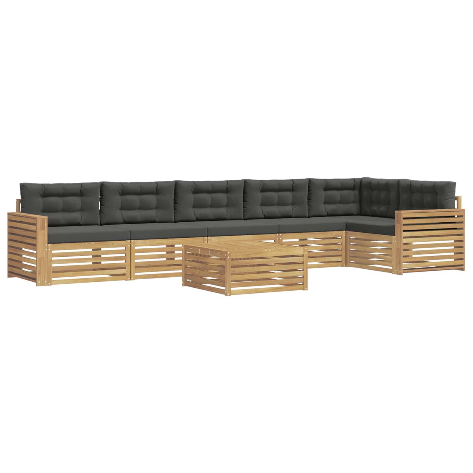 vidaXL Outdoor-Sofagarnitur 7 pcs Weiß und Anthrazit 79 x 79 x 37 cm
