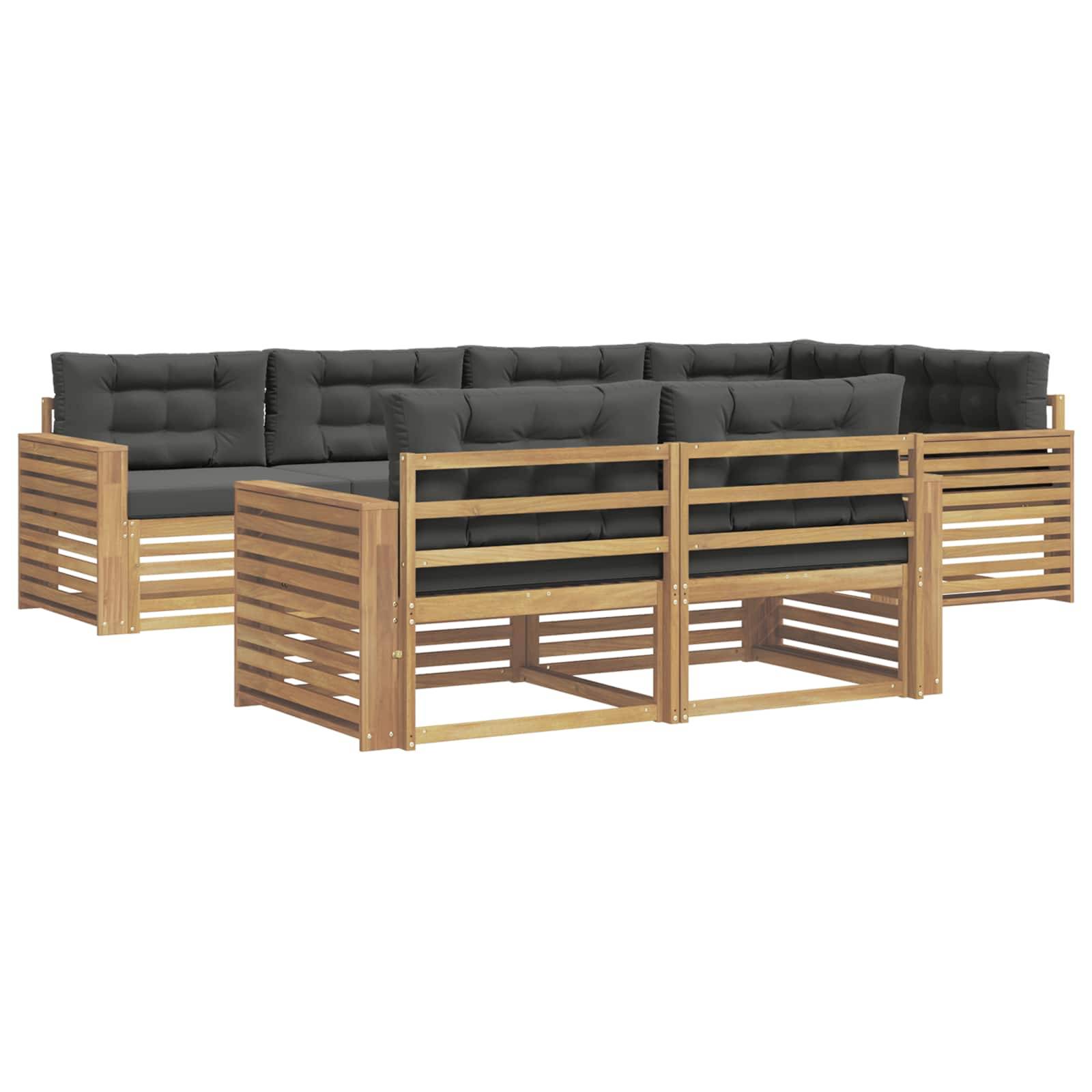 vidaXL Outdoor-Sofagarnitur 7 pcs Weiß und Anthrazit