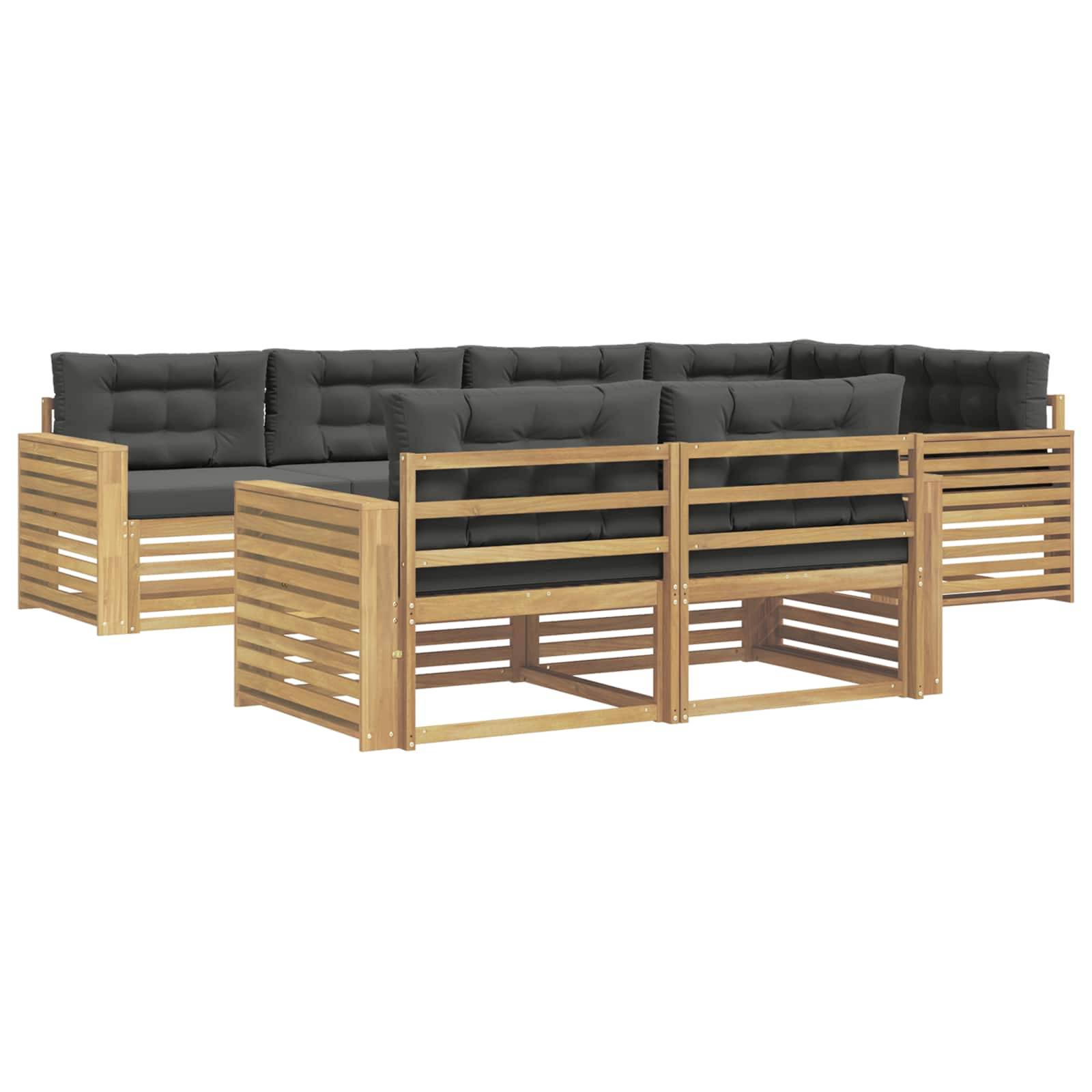 vidaXL Outdoor-Sofagarnitur 7 pcs Weiß und Anthrazit