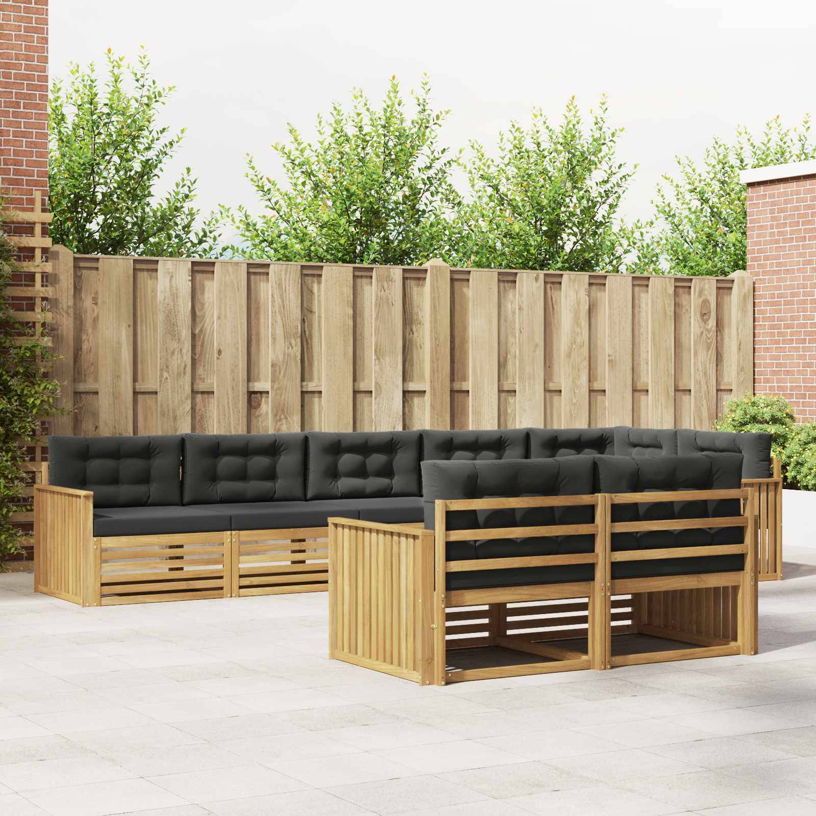 vidaXL Outdoor-Sofagarnitur 8 pcs Weiß und Anthrazit