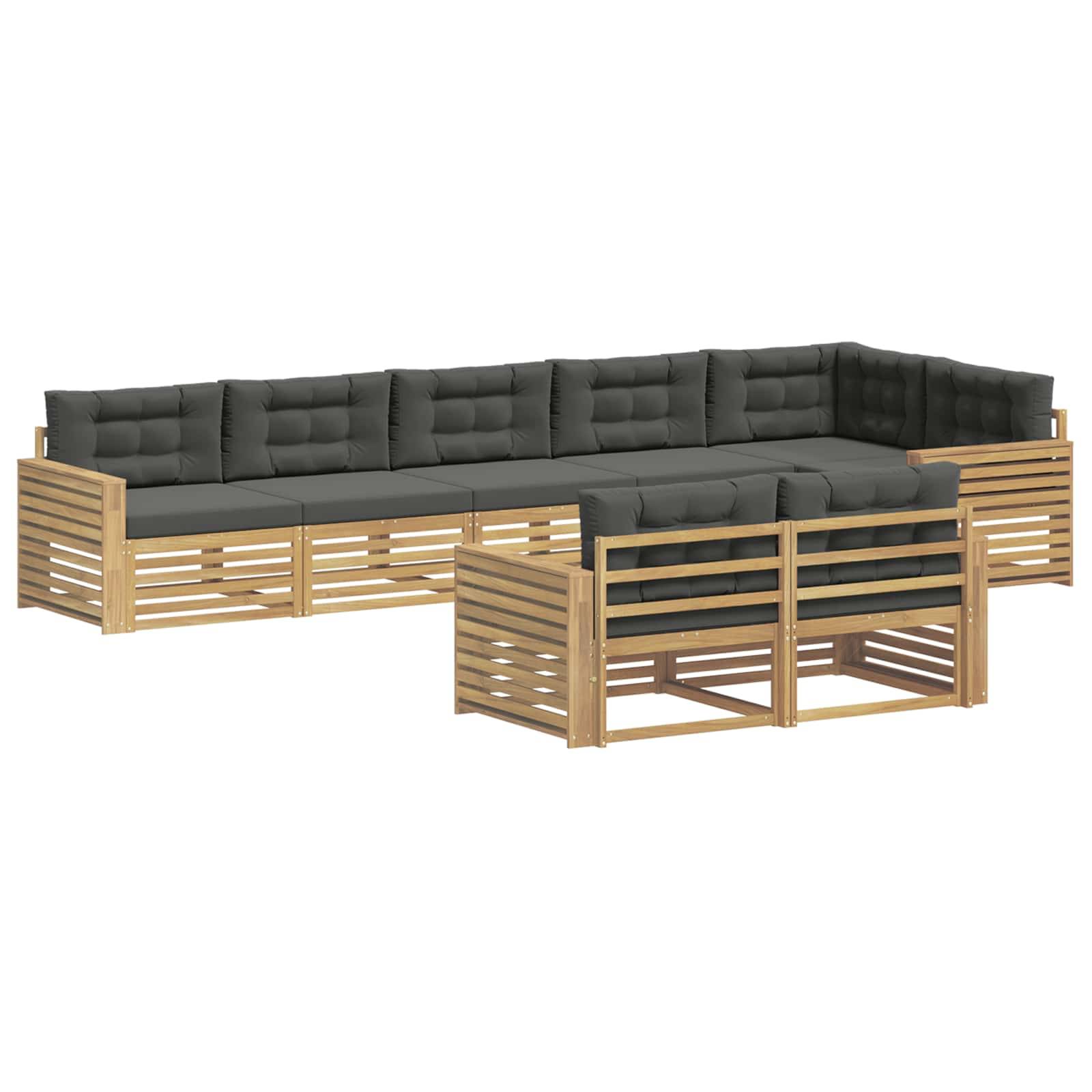vidaXL Outdoor-Sofagarnitur 8 pcs Weiß und Anthrazit