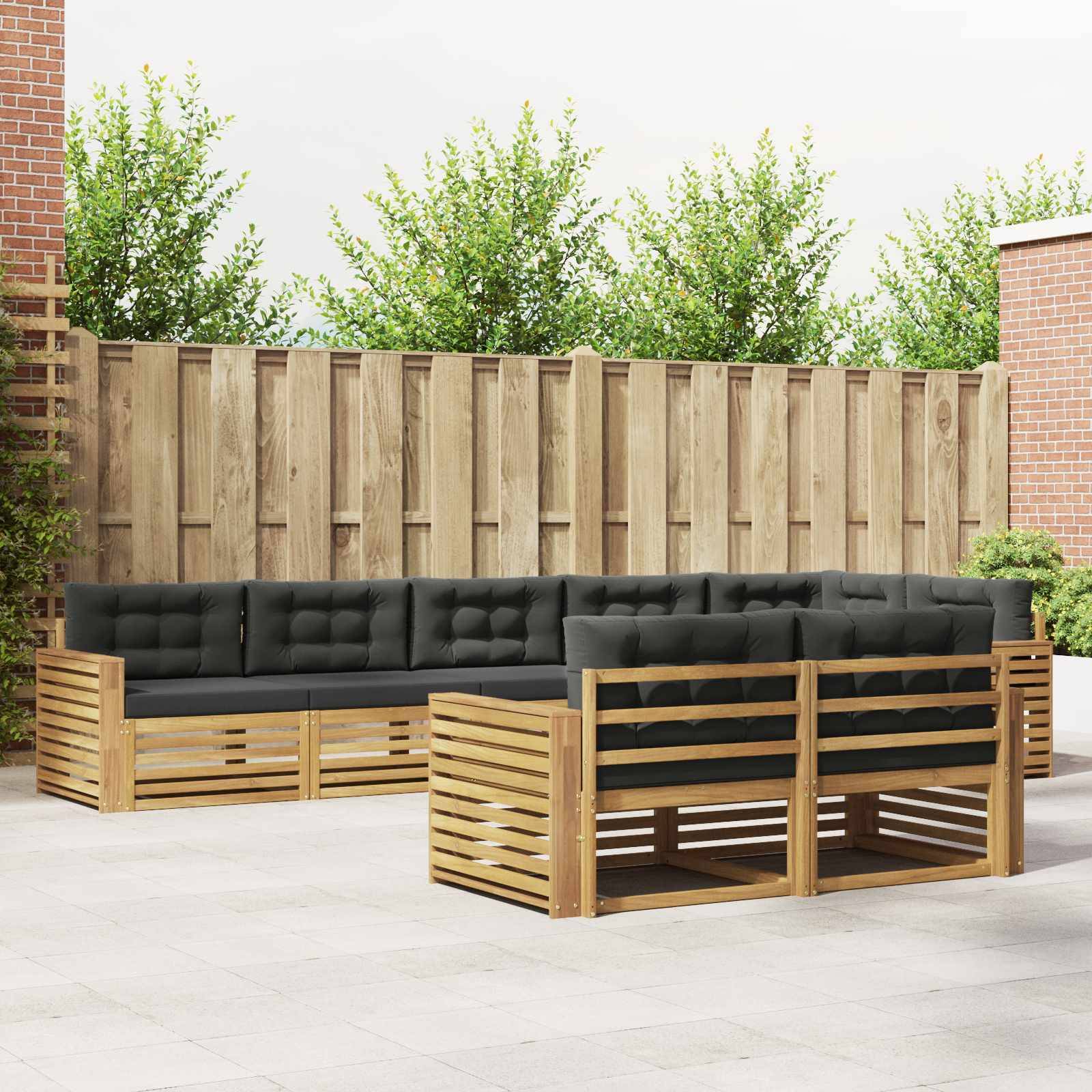 vidaXL Outdoor-Sofagarnitur 8 pcs Weiß und Anthrazit
