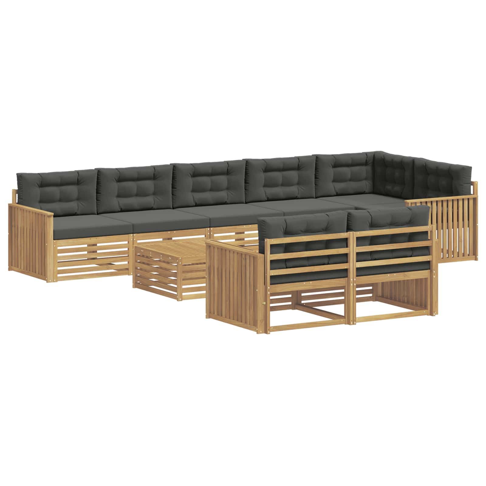 vidaXL Outdoor-Sofagarnitur 9 pcs Weiß und Anthrazit 79 x 79 x 37 cm