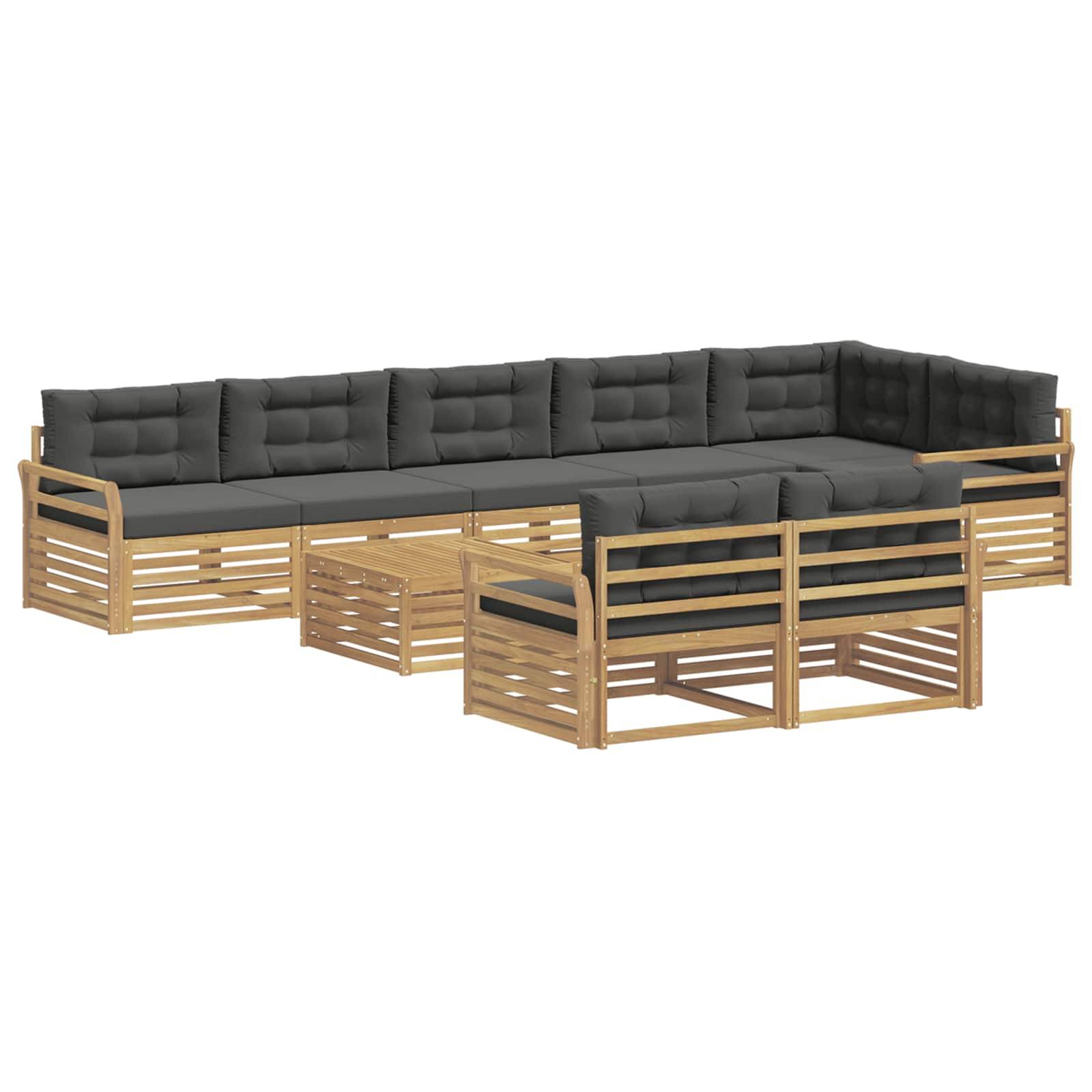 vidaXL Outdoor-Sofagarnitur 9 pcs Weiß und Anthrazit 79 x 79 x 37 cm