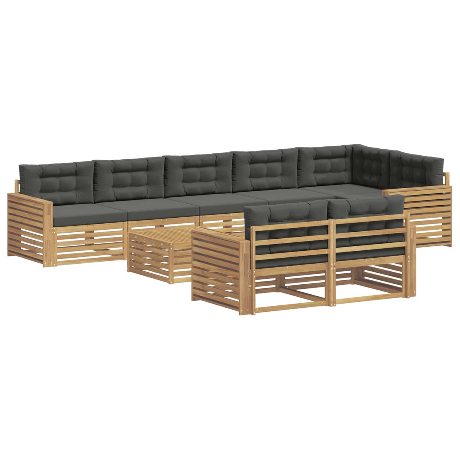 vidaXL Outdoor-Sofagarnitur 9 pcs Weiß und Anthrazit 79 x 79 x 37 cm
