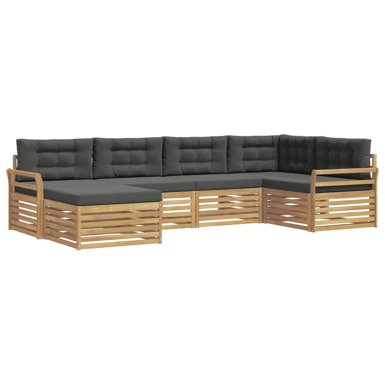 vidaXL Outdoor-Sofagarnitur 6 pcs Weiß und Anthrazit