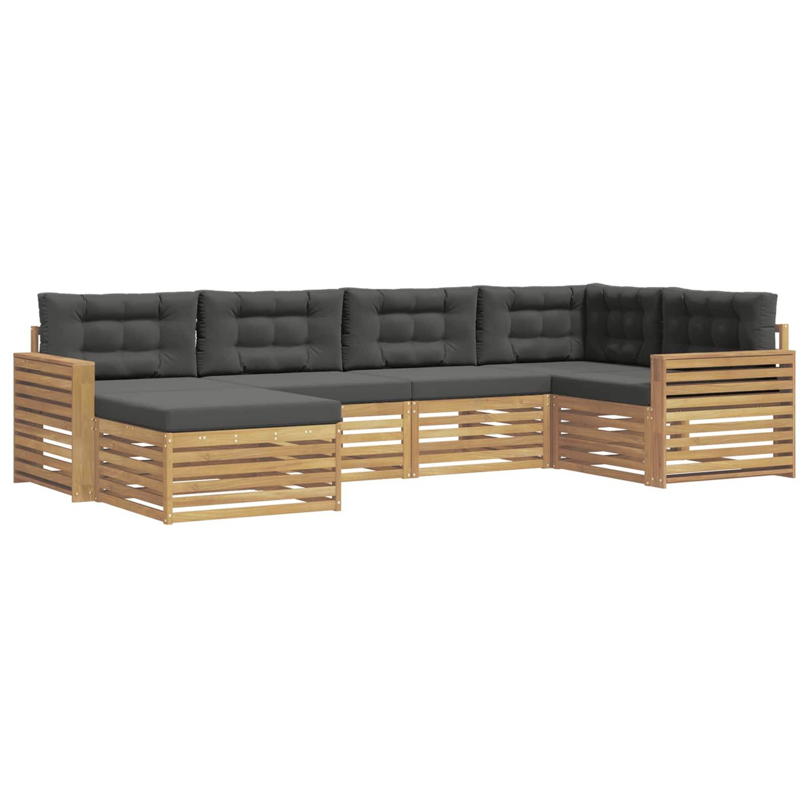 vidaXL Outdoor-Sofagarnitur 6 pcs Weiß und Anthrazit