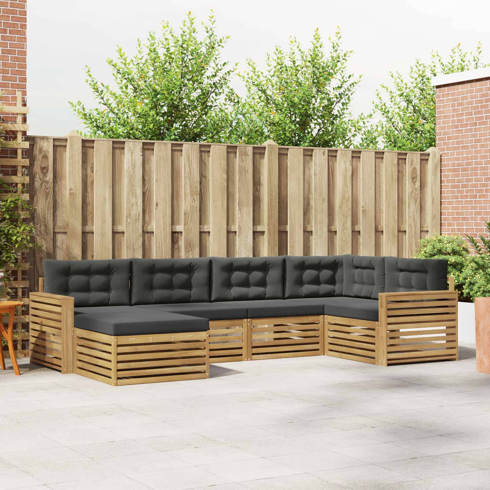 vidaXL Outdoor-Sofagarnitur 6 pcs Weiß und Anthrazit