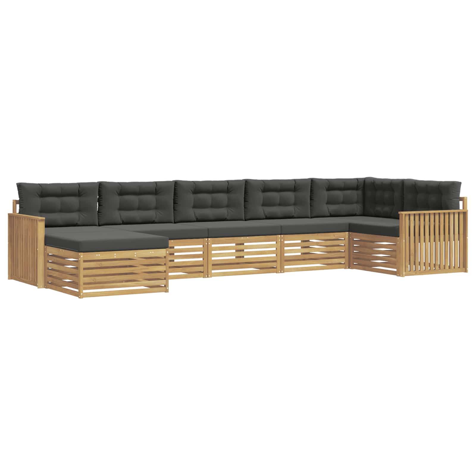 vidaXL Outdoor-Sofagarnitur mit Kissen 7 pcs Weiß und Anthrazit