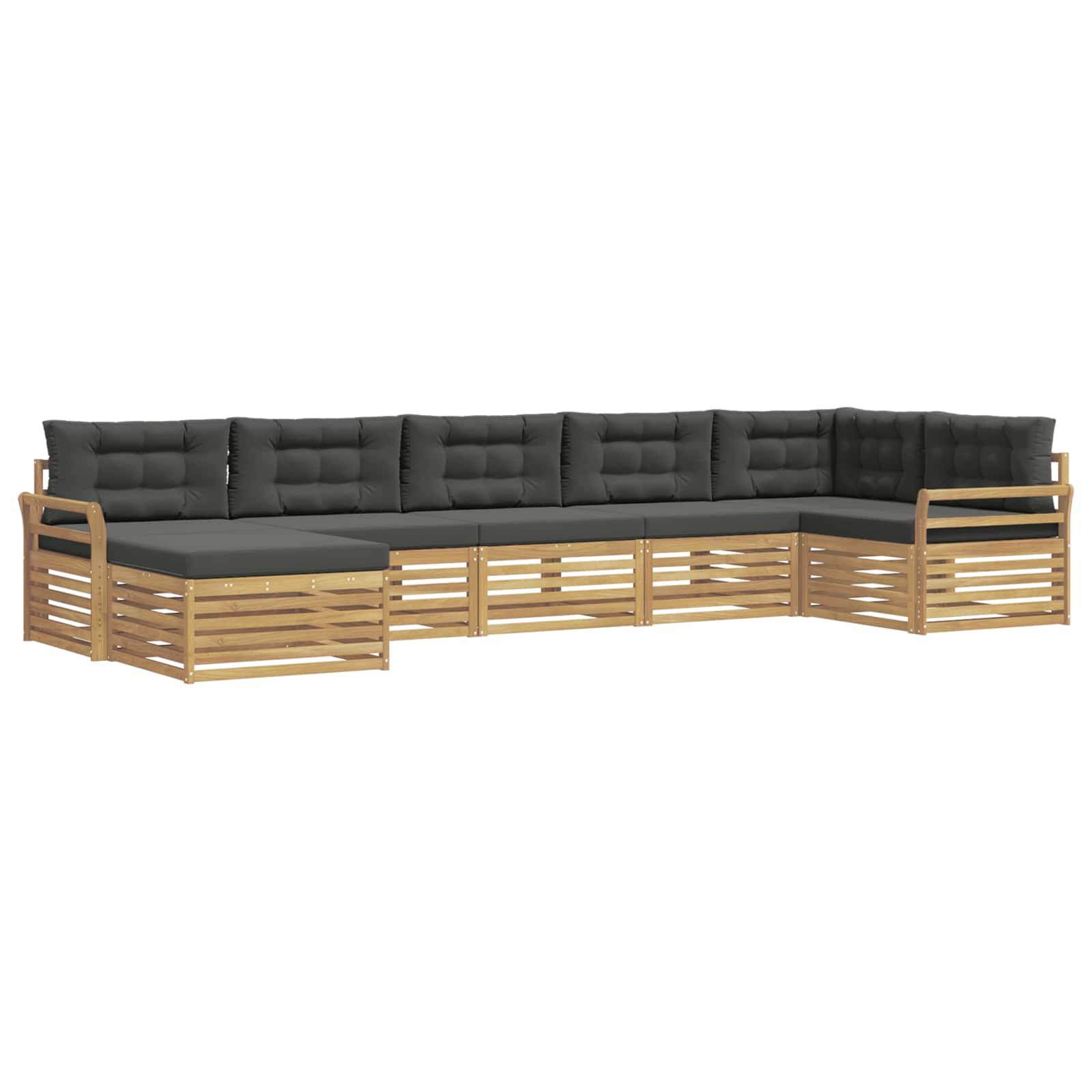 vidaXL Outdoor-Sofagarnitur mit Kissen 7 pcs Weiß und Anthrazit