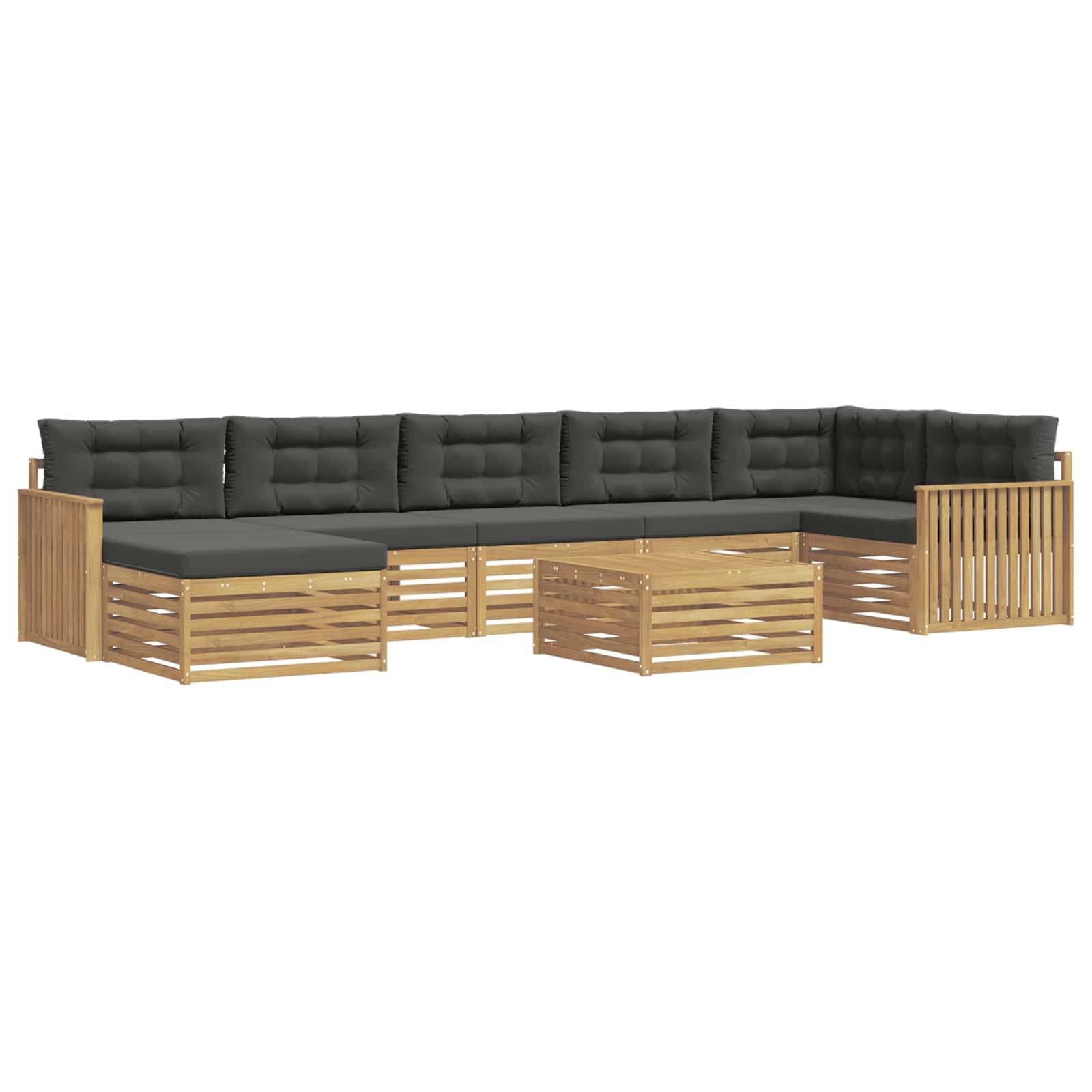 vidaXL Outdoor-Sofagarnitur mit Kissen 8 pcs Weiß und Anthrazit