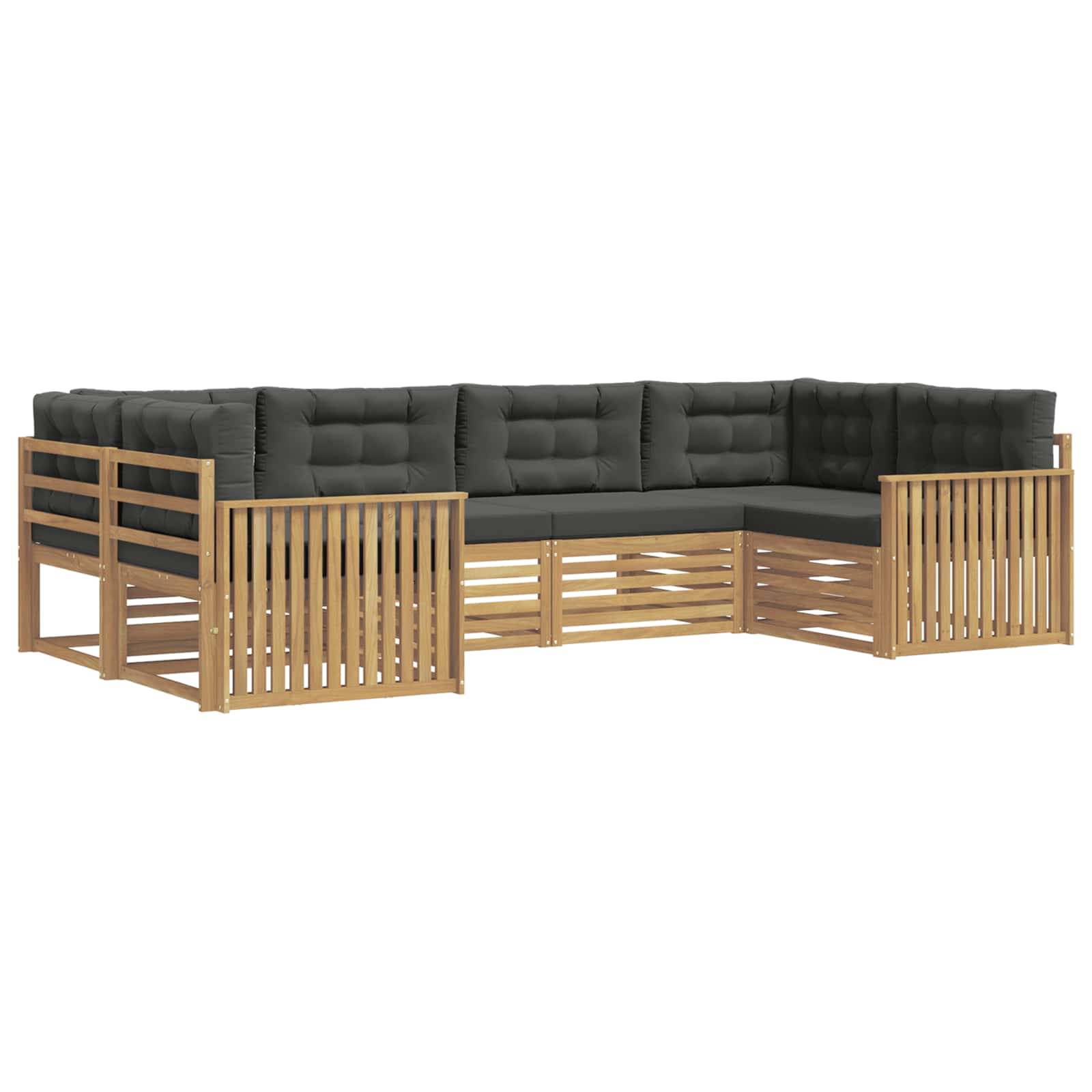 vidaXL Outdoor-Sofagarnitur 6 pcs Weiß und Anthrazit Massivholz Akazie