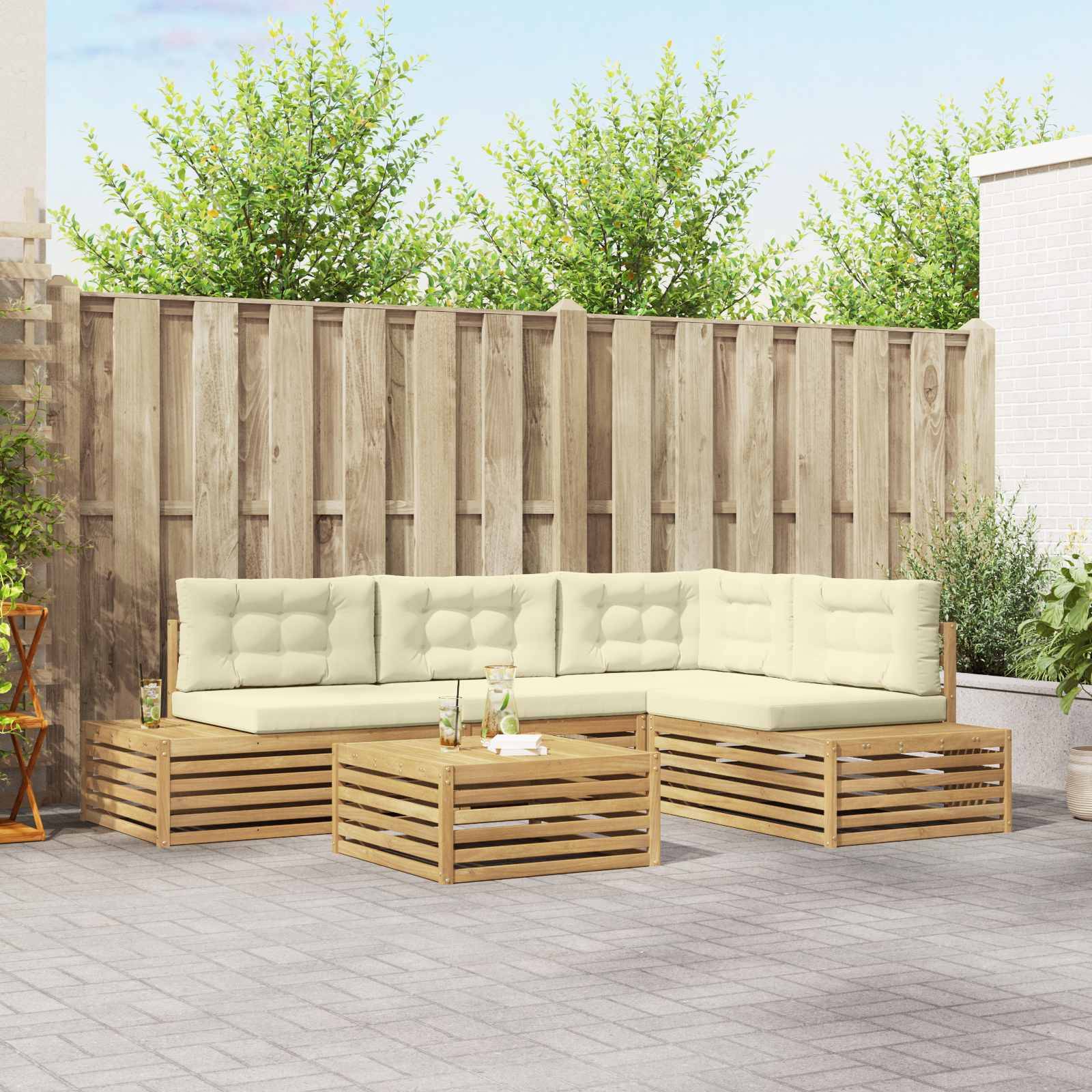 vidaXL Outdoor-Sofagarnitur 6 Stück