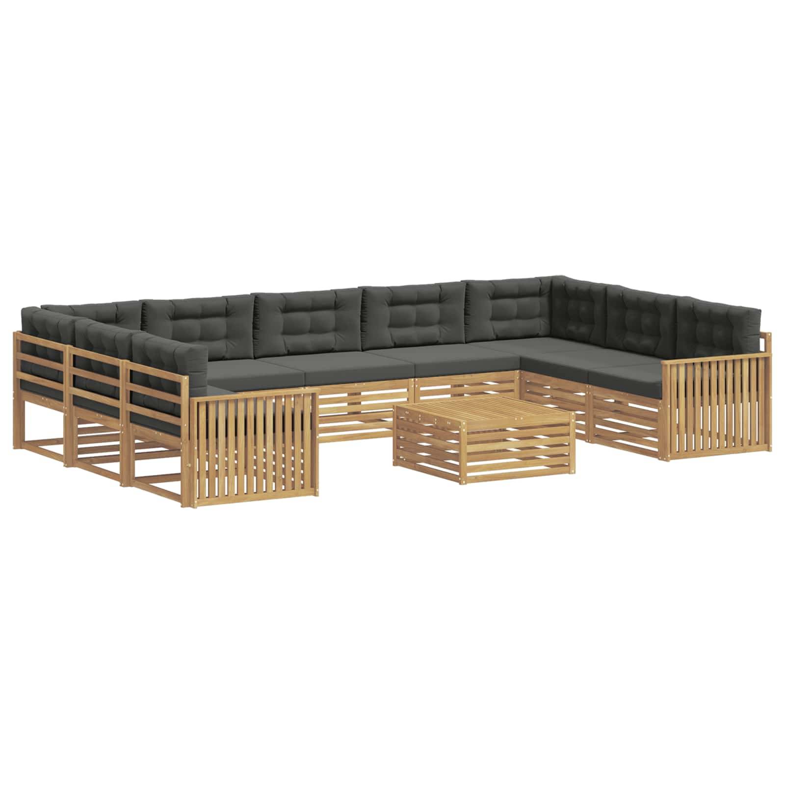 vidaXL Outdoor-Sofagarnitur 10 pcs Weiß und Anthrazit