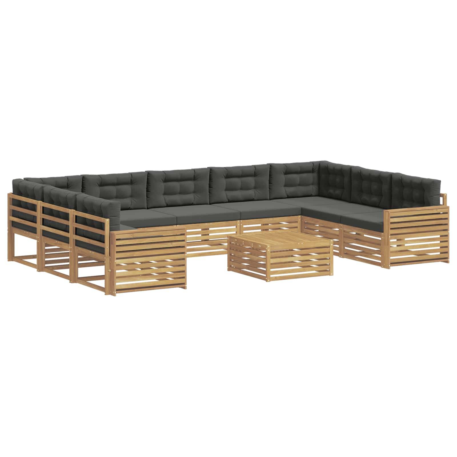 vidaXL Outdoor-Sofagarnitur 10 pcs Weiß und Anthrazit
