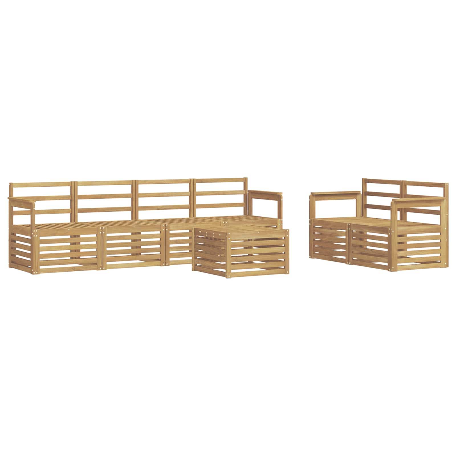 vidaXL Outdoor-Sofagarnitur 7 pcs Weiß Massivholz Akazie