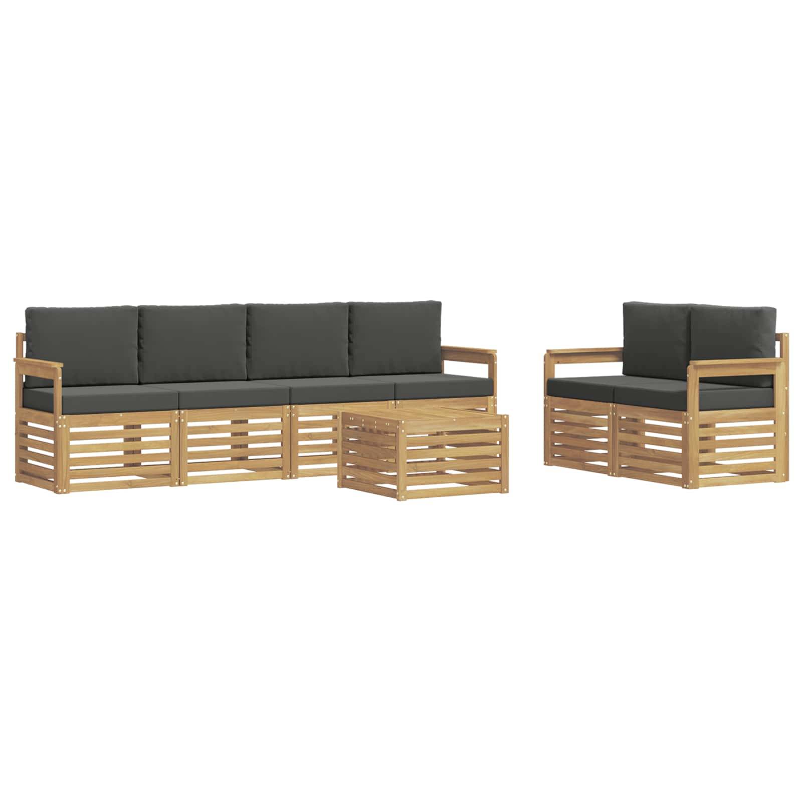 vidaXL Outdoor-Sofagarnitur 7 pcs Weiß und Anthrazit Polyester