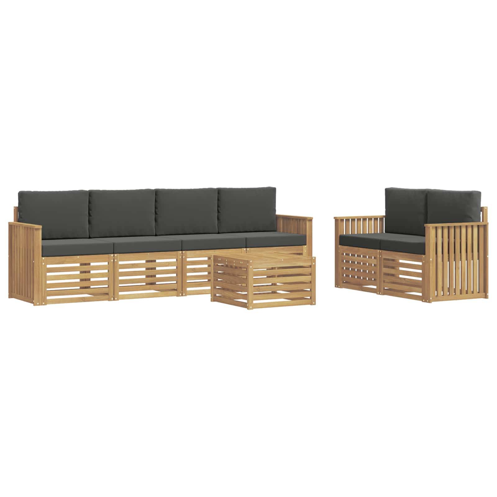 vidaXL Outdoor-Sofagarnitur 7 pcs Weiß und Anthrazit Polyester