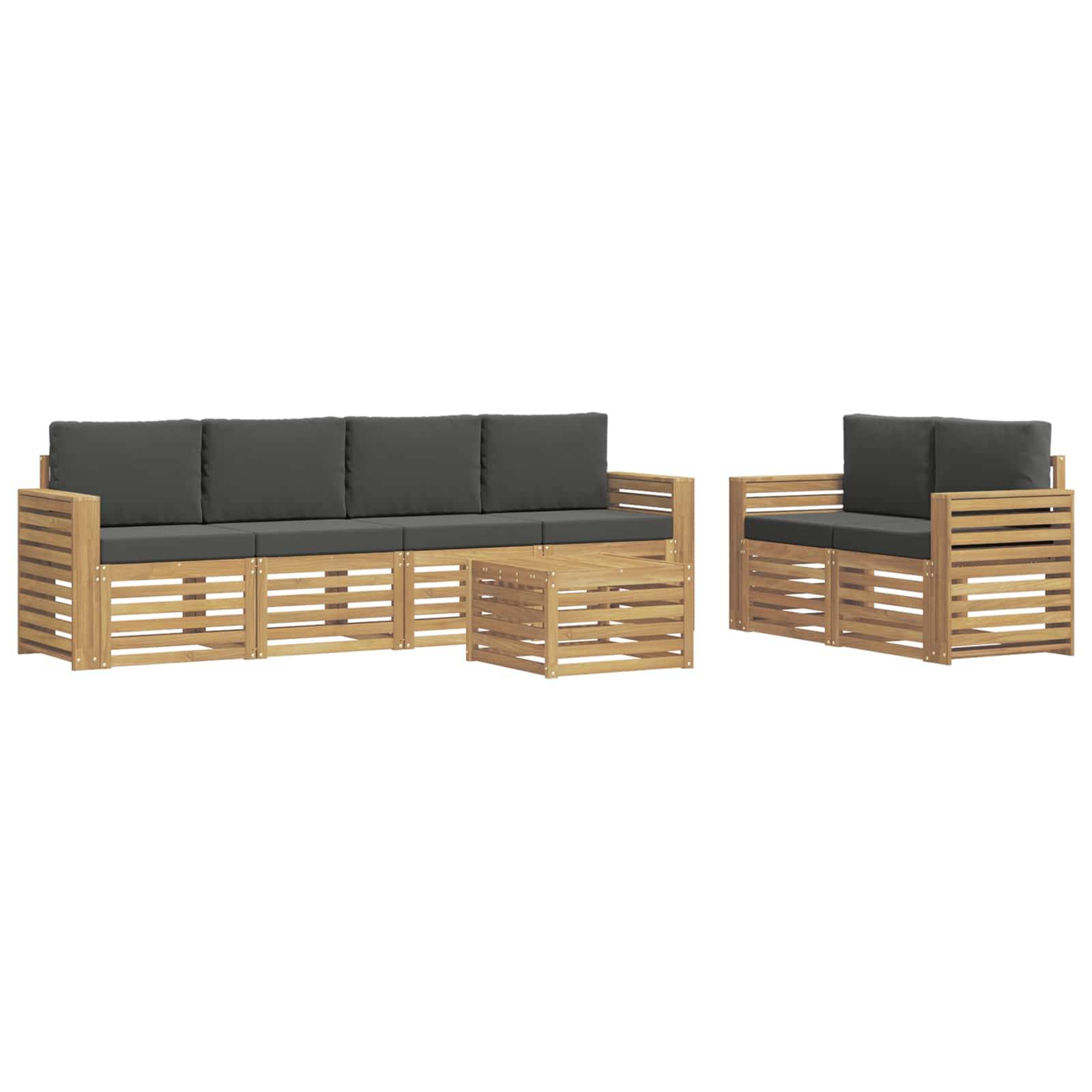 vidaXL Outdoor-Sofagarnitur 7 pcs Weiß und Anthrazit Polyester
