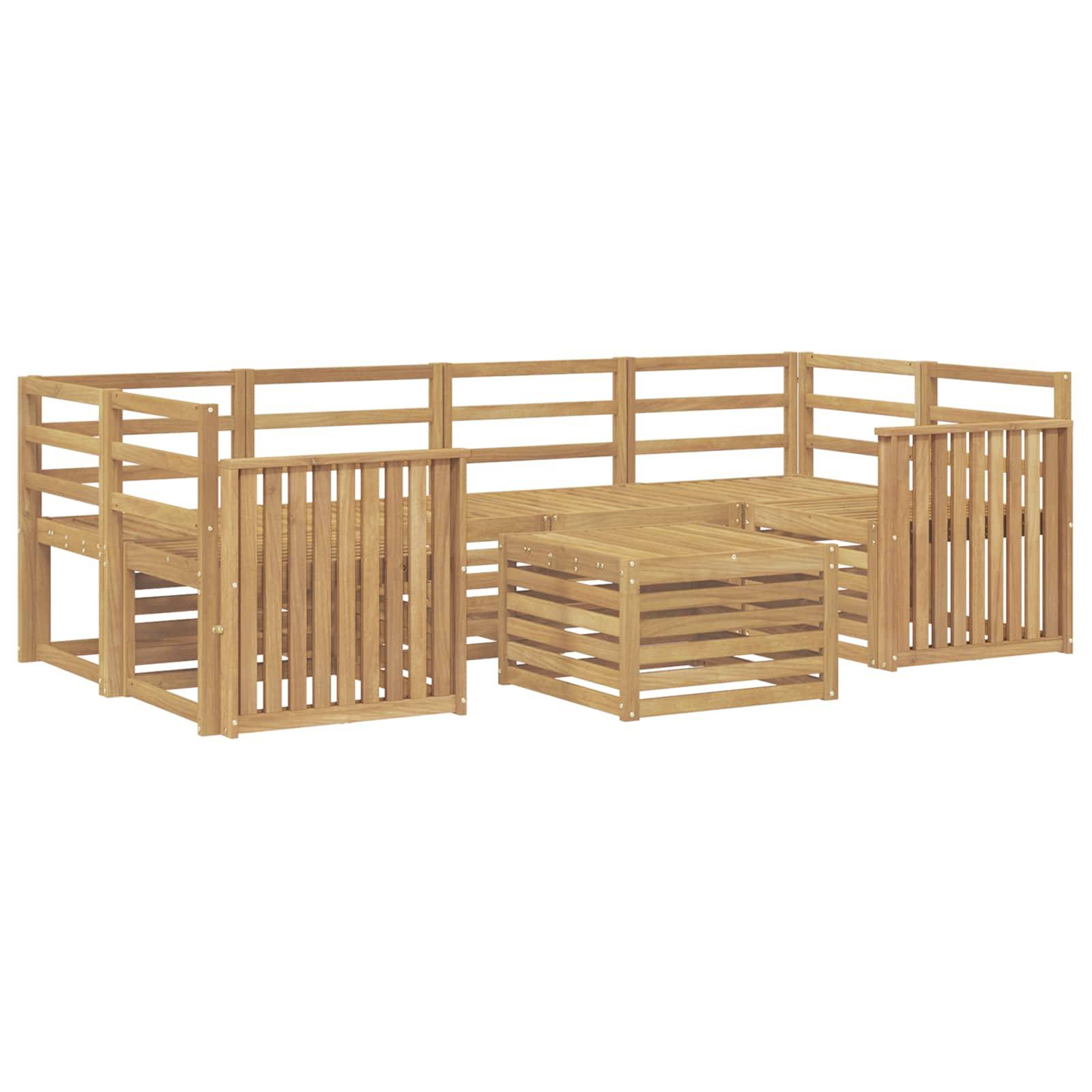 vidaXL Outdoor-Sofagarnitur 7 pcs Weiß Massivholz Akazie