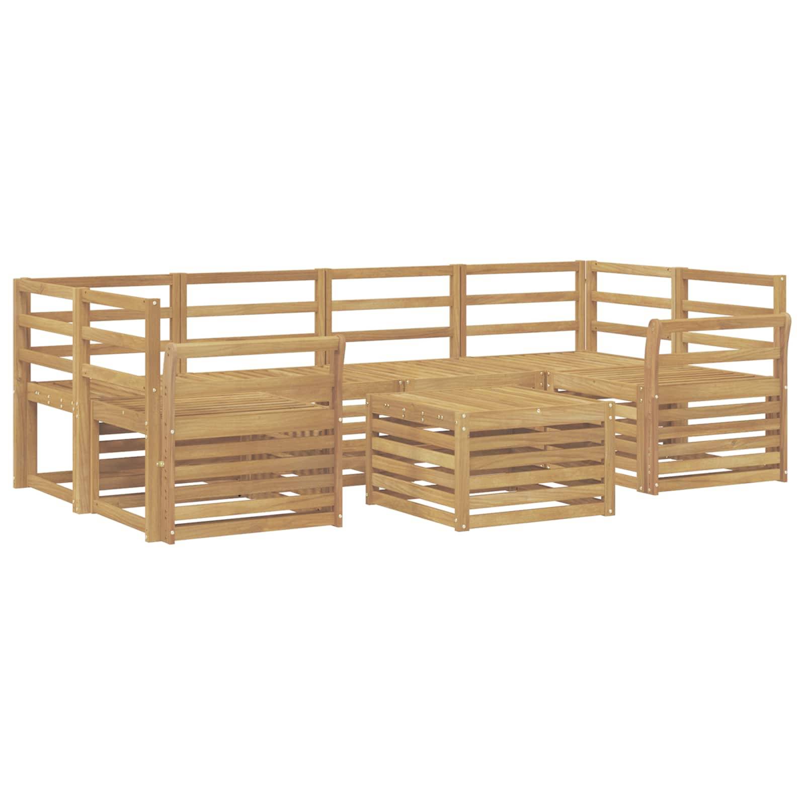 vidaXL Outdoor-Sofagarnitur 7 pcs Weiß Massivholz Akazie