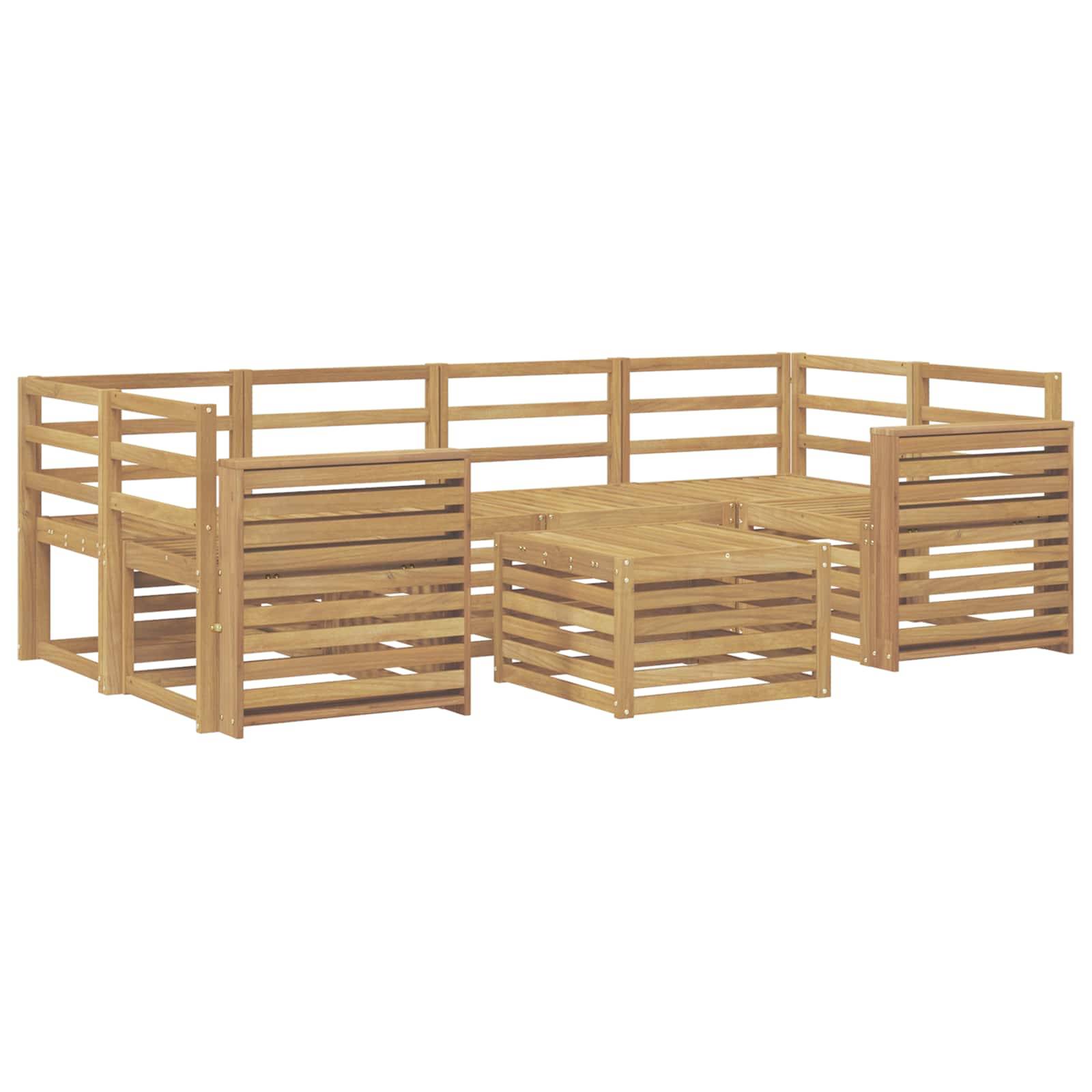 vidaXL Outdoor-Sofagarnitur 7 pcs Weiß Massivholz Akazie