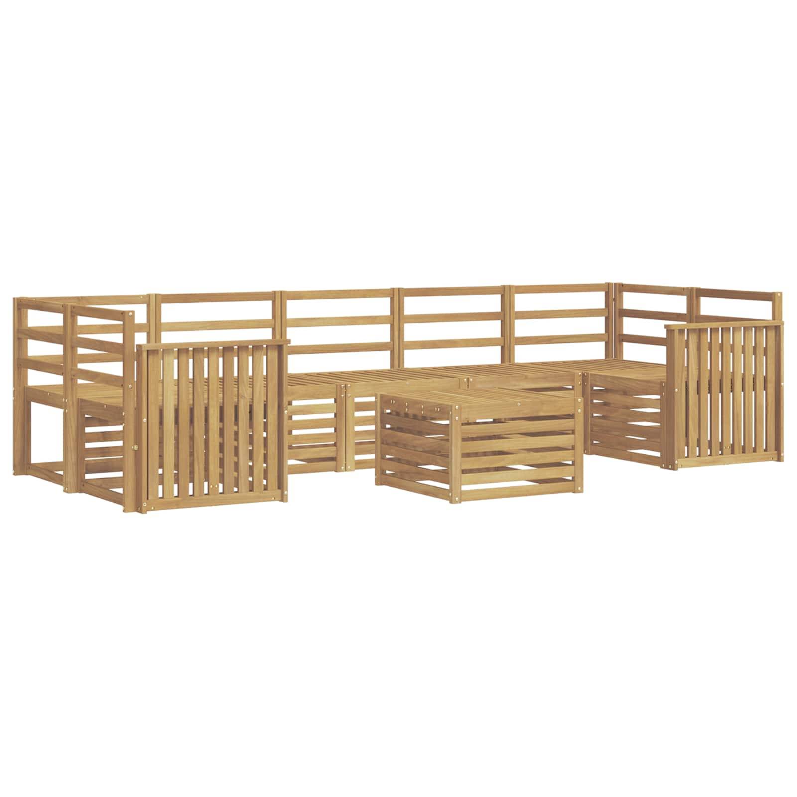 vidaXL Outdoor-Sofagarnitur 8 pcs Weiß Massivholz Akazie