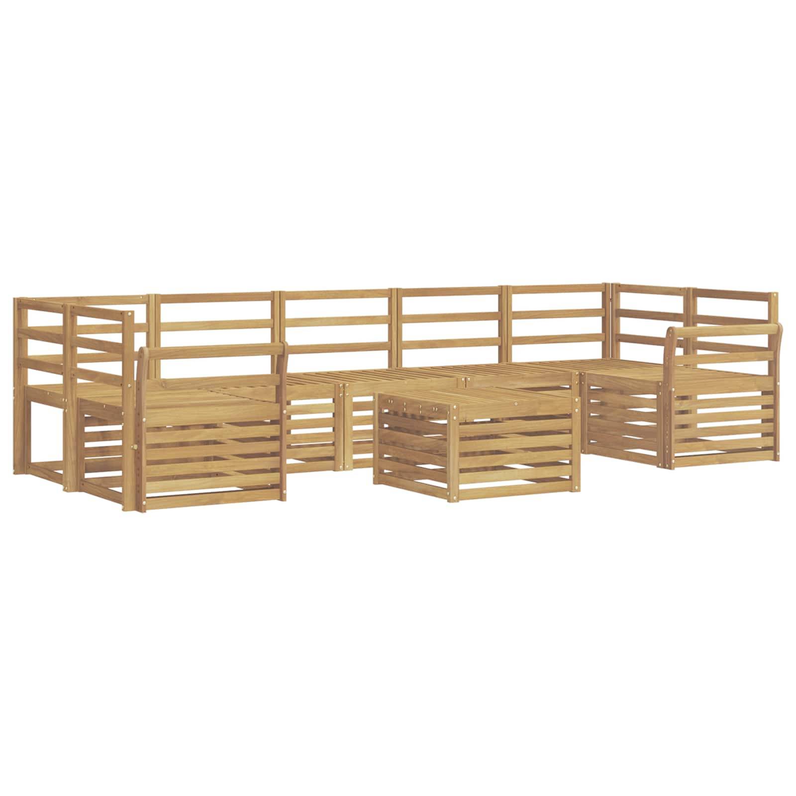 vidaXL Outdoor-Sofagarnitur 8 pcs Weiß Massivholz Akazie