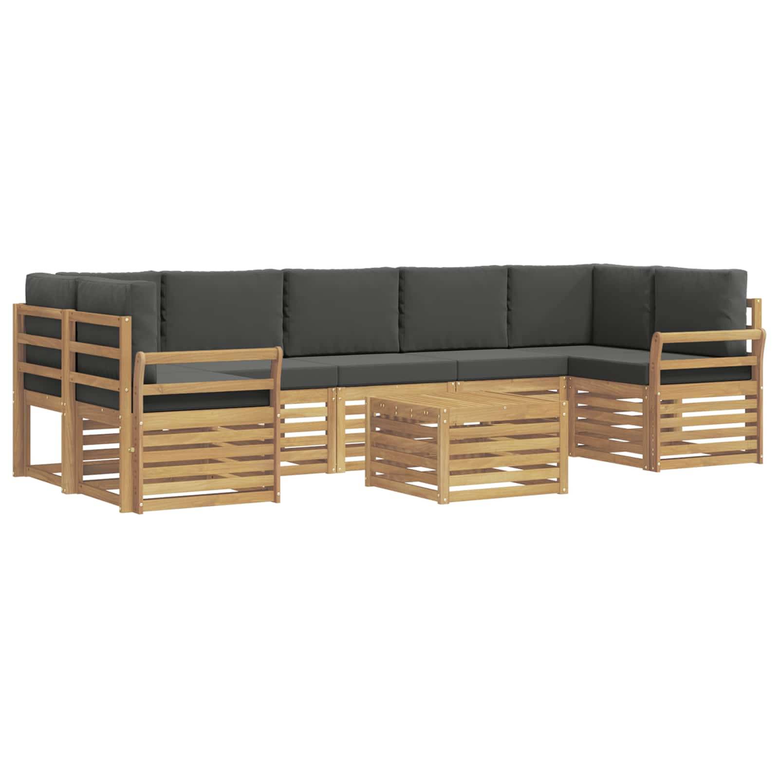 vidaXL Outdoor-Sofagarnitur 8 pcs Weiß und Anthrazit Polyester