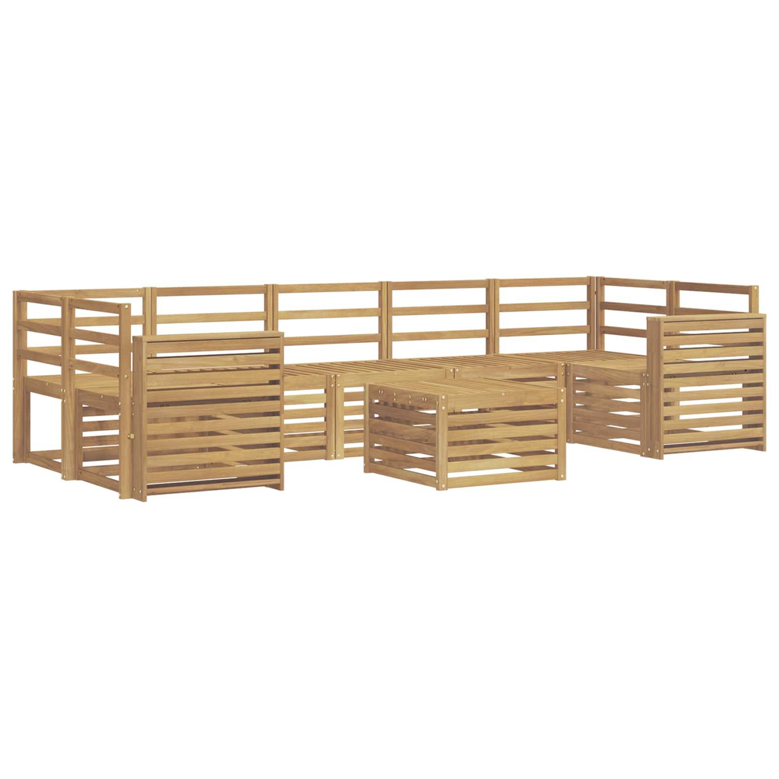 vidaXL Outdoor-Sofagarnitur 8 pcs Weiß Massivholz Akazie