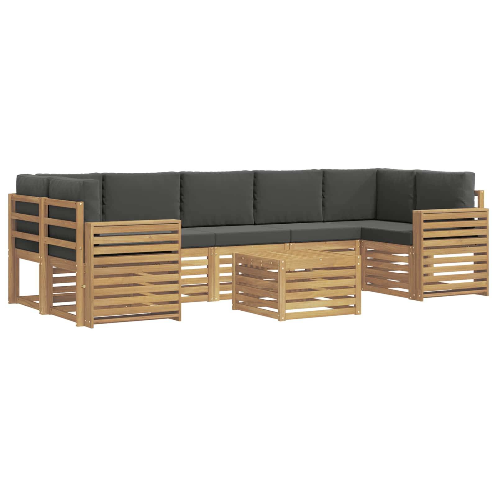 vidaXL Outdoor-Sofagarnitur 8 pcs Weiß und Anthrazit Polyester