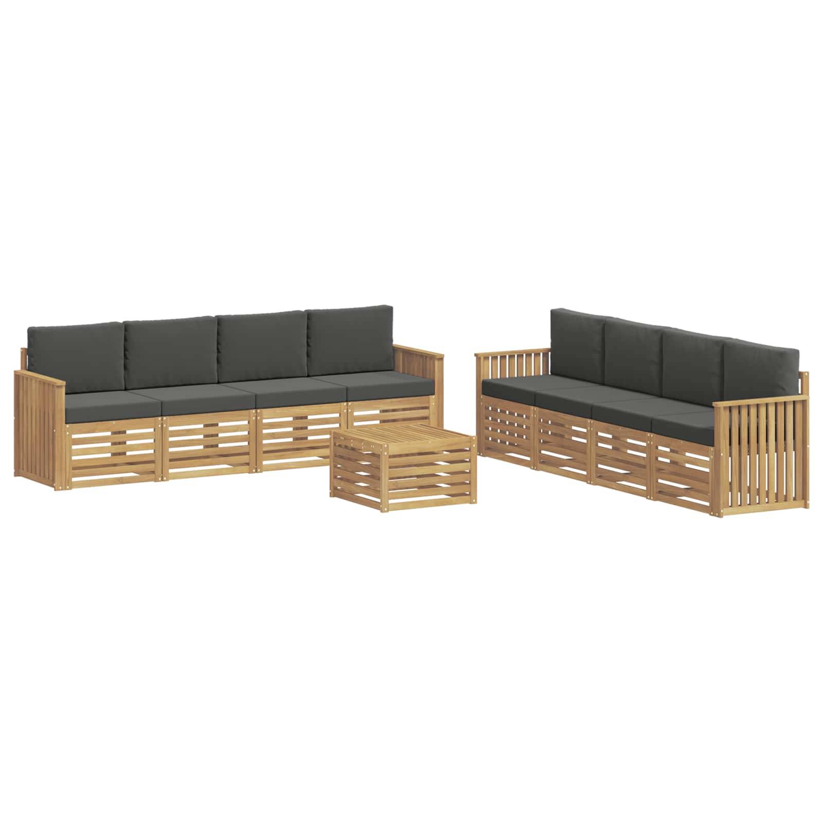 vidaXL Sofagarnituren 9 pcs Weiß und Anthrazit 59 x 59 x 37 cm