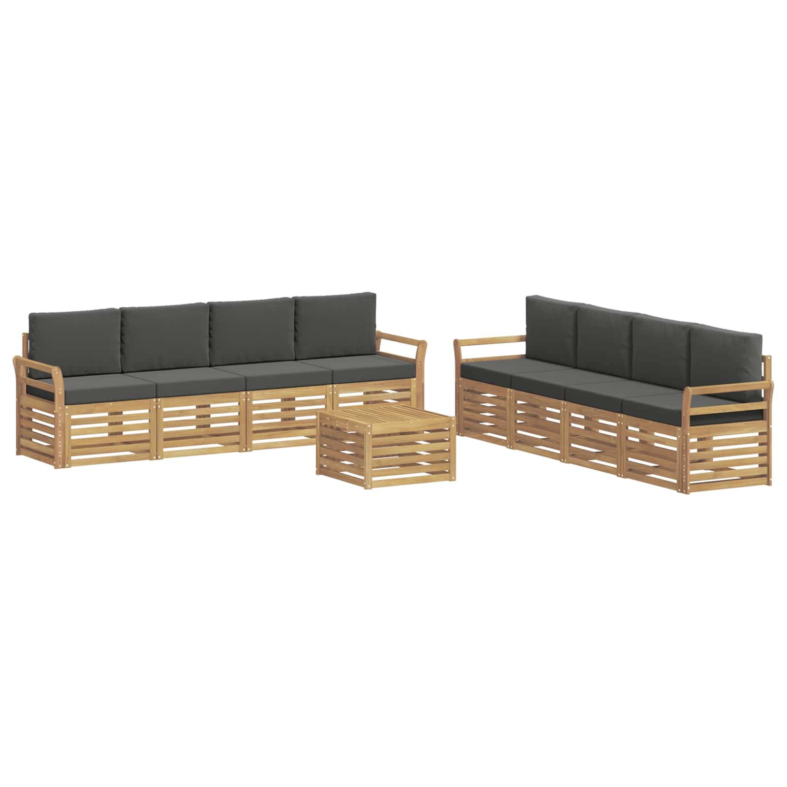 vidaXL Sofagarnituren 9 pcs Weiß und Anthrazit 59 x 59 x 37 cm